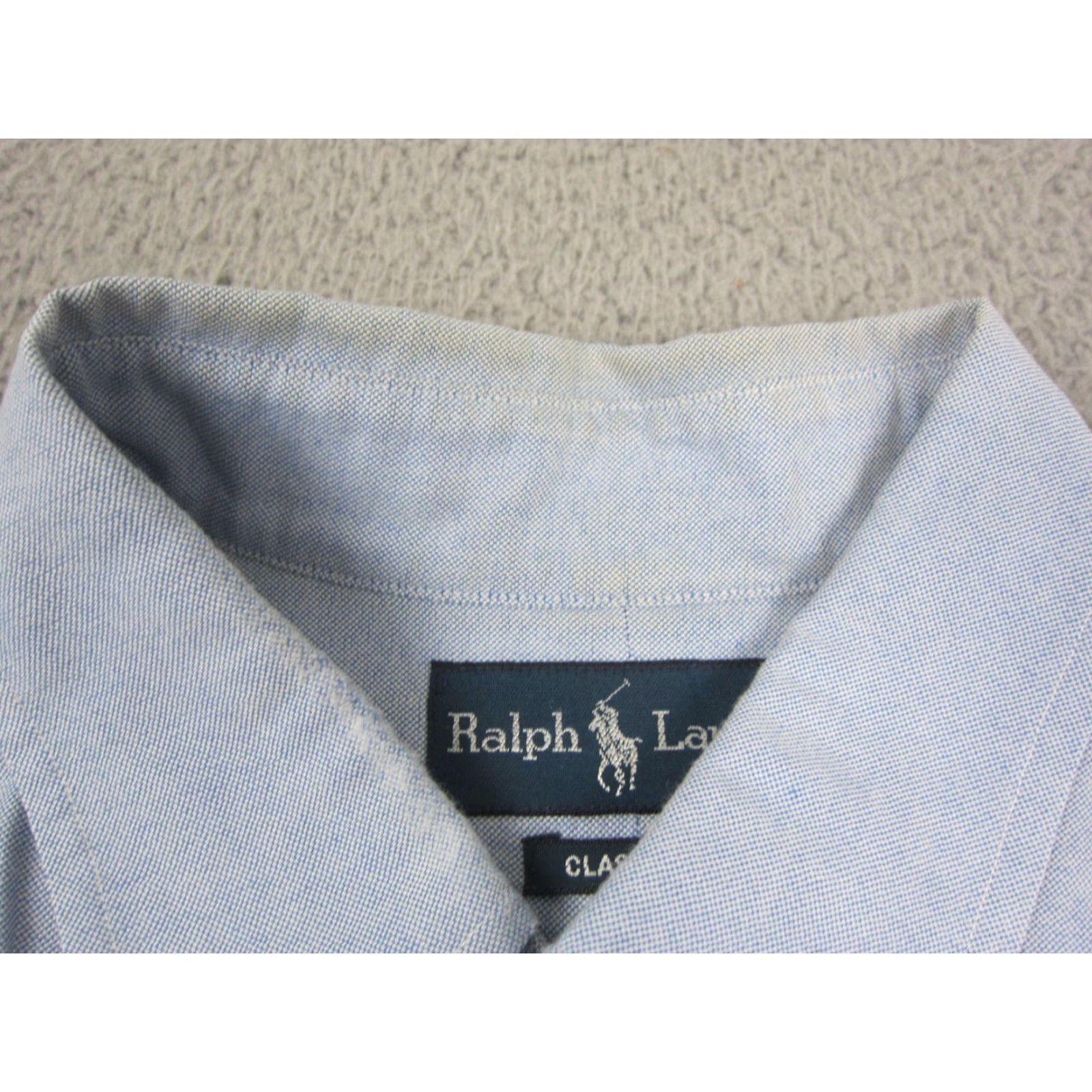 Ralph Lauren Ralph Lauren Shirt Button-Up XL Blue Patch Logo Mens 90s Vintage Polo Shirt 17/XL Button-Down 90s Classic Dad Preppy Casual Business Size US XL / EU 56 / 4 - 4 Thumbnail