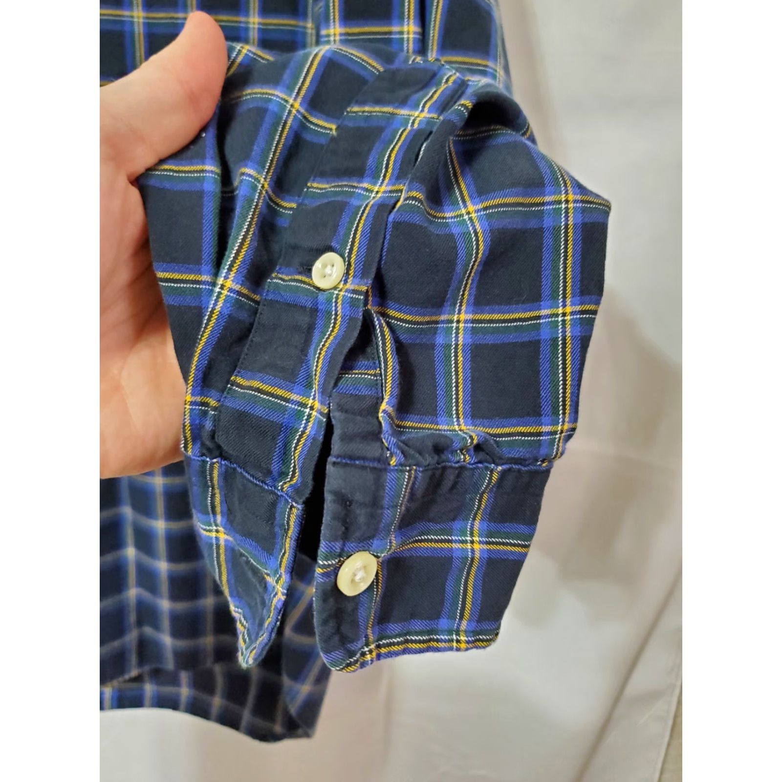 Ralph Lauren Ralph Lauren Men's Blake Shirt Button-Up Regular 100% Cotton Navy Plaid Large Long Sleeve Button-Down Collared Logo Casual Travel"} Size US L / EU 52-54 / 3 - 3 Thumbnail