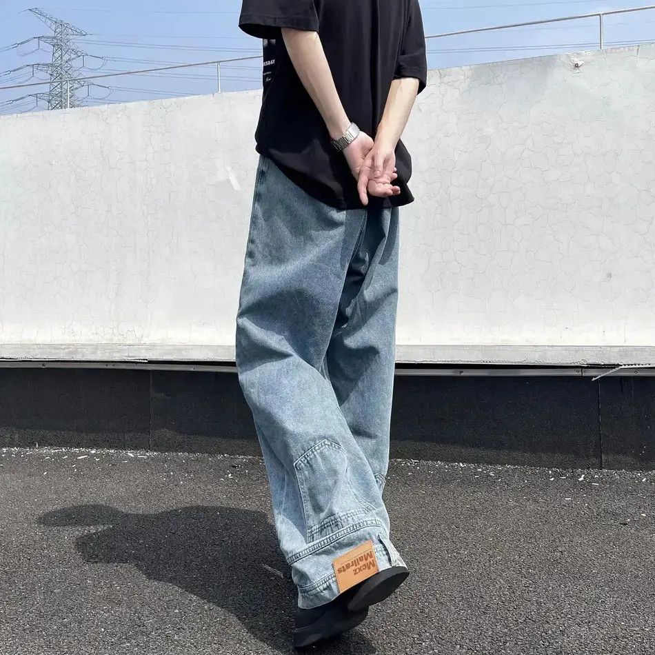 Japanese Brand Retro loose straight leg inverted jeans Size US 32 / EU 48 - 3 Thumbnail