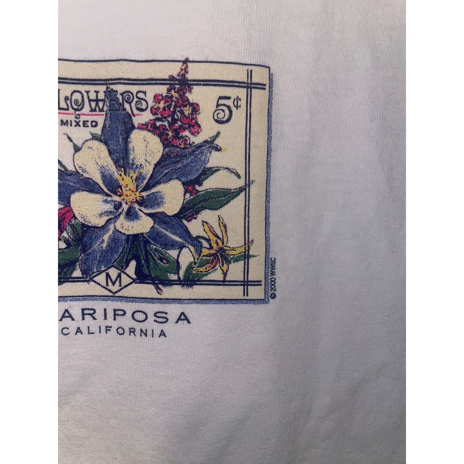 Vintage Womens Mariposa California Shirt Wildflowers Tee Top 90s M Size M / US 6-8 / IT 42-44 - 5 Thumbnail