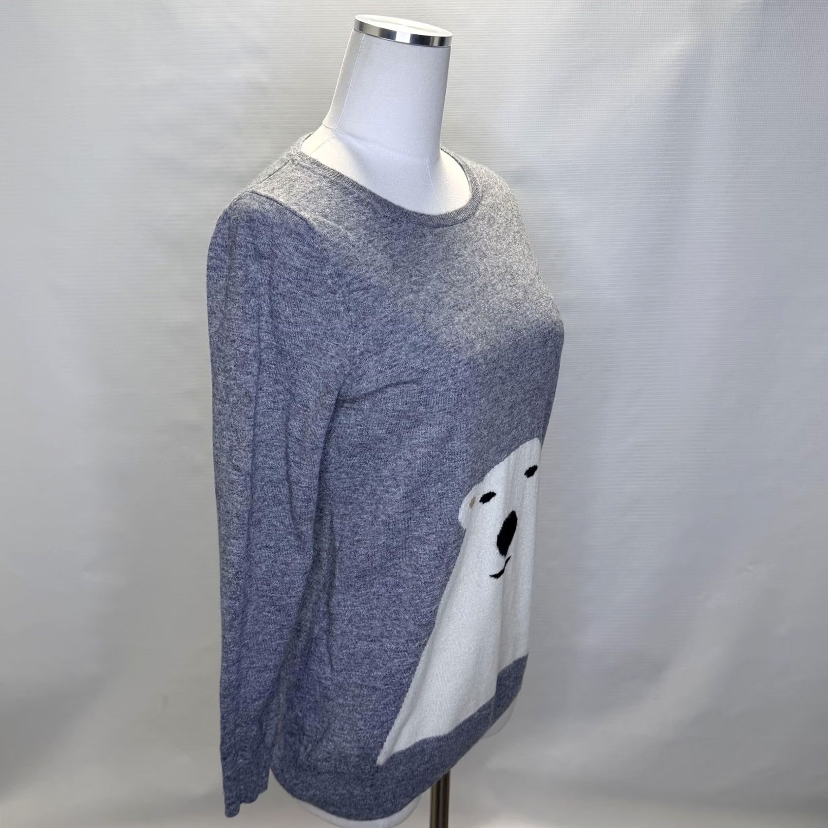 Boden VINTAGE Boden Sweater Womens Small Gray Polar Bear Intarsia Crewneck Soft Knit Pullover Size S / US 4 / IT 40 - 2 Thumbnail