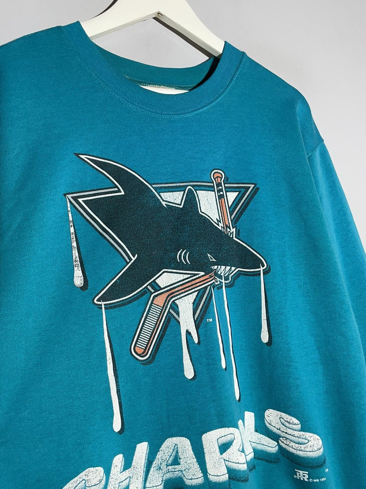 NHL × Vintage Sharks 1994 NHL Vintage Y2k Streetwear Hockey Sweatshirt Size US L / EU 52-54 / 3 - 3 Thumbnail