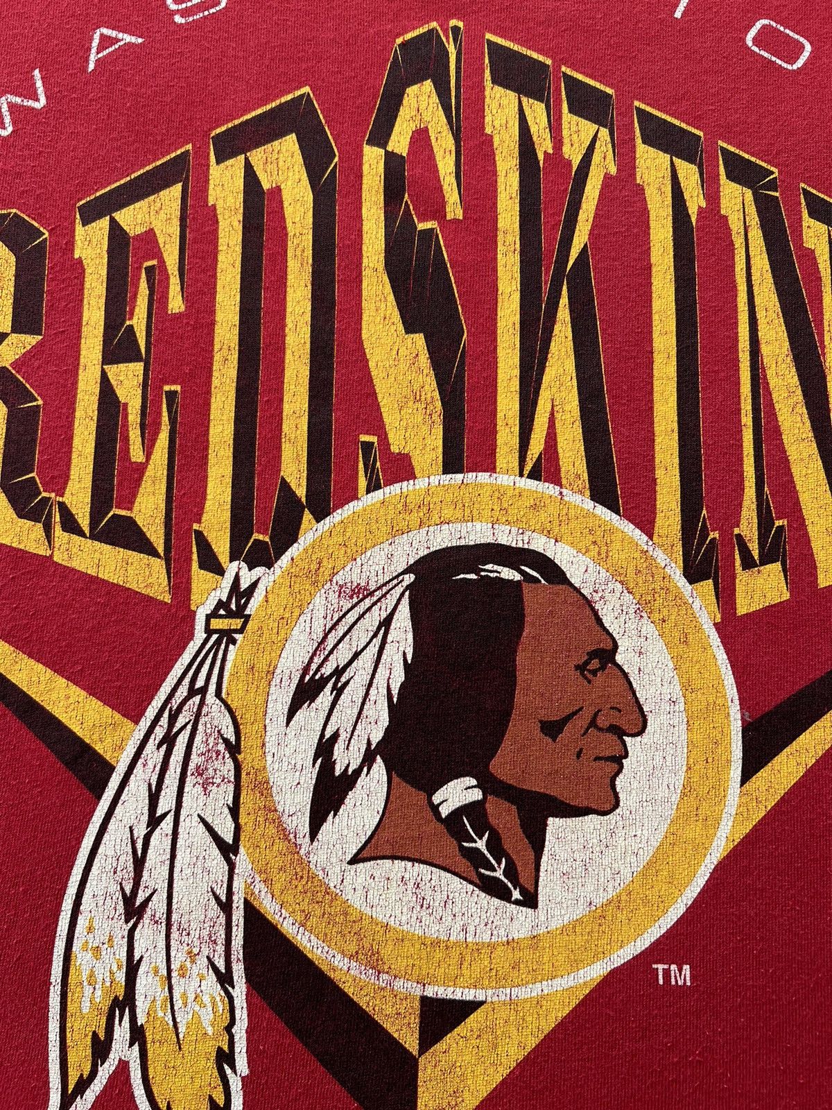 NFL Vintage 1994 Washington Redskins NFL Nutmeg Red T-shirt Size US XL / EU 56 / 4 - 4 Thumbnail