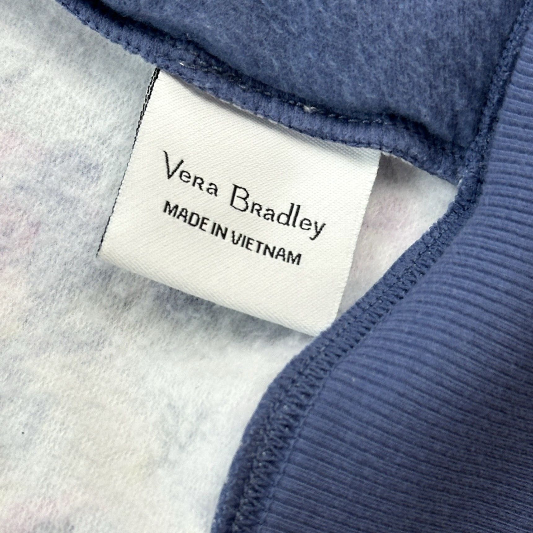 Vera Bradley Vera Bradley Hoodie Women's XS Blue Floral Full Zip Thumb Holes Size XS / US 0-2 / IT 36-38 - 6 Thumbnail