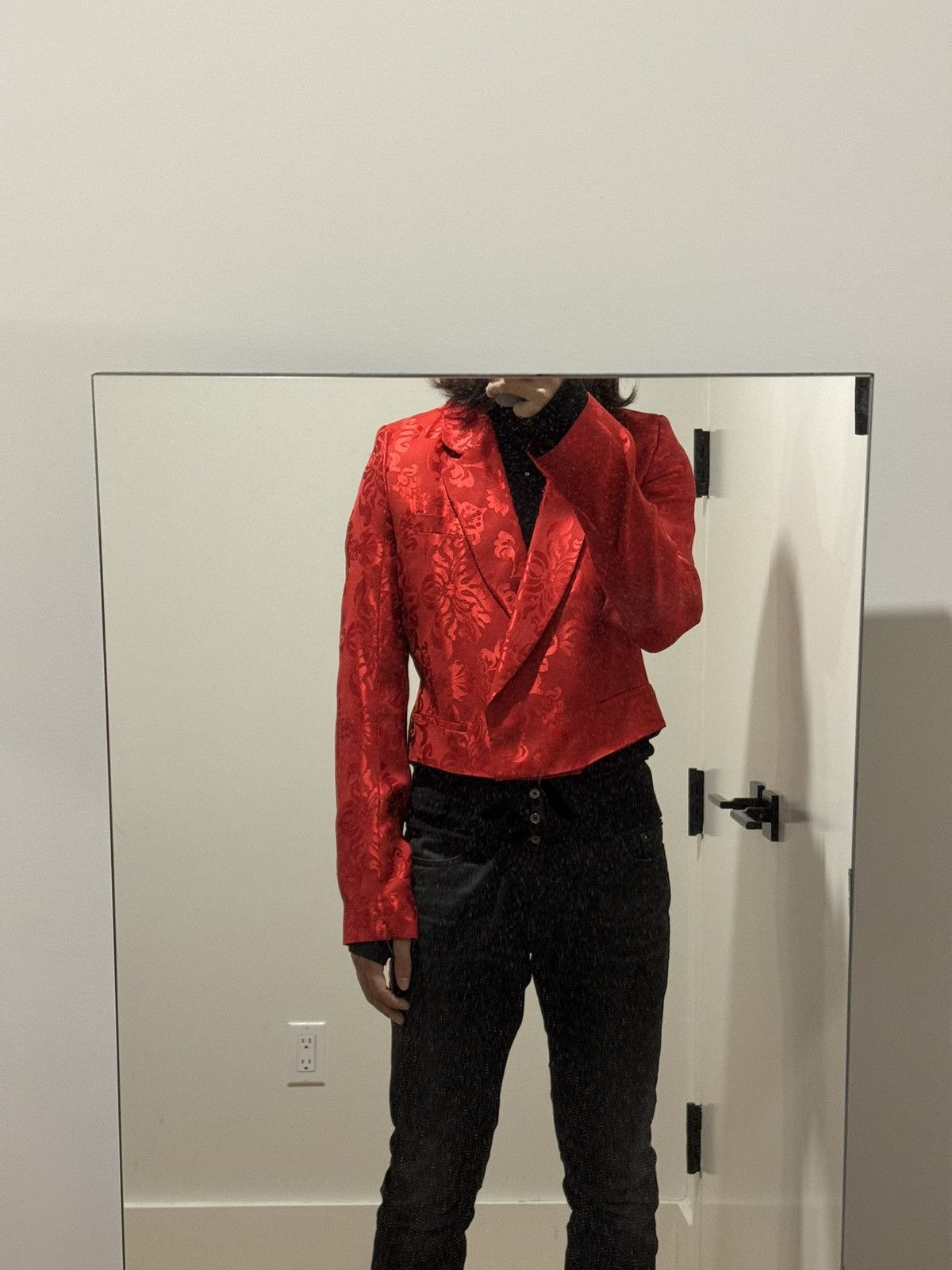 Ann Demeulemeester ANN DEMEULEMEESTER - FW19 SATIN PATTERNED BACK STRAPS Size 36R - 4 Thumbnail