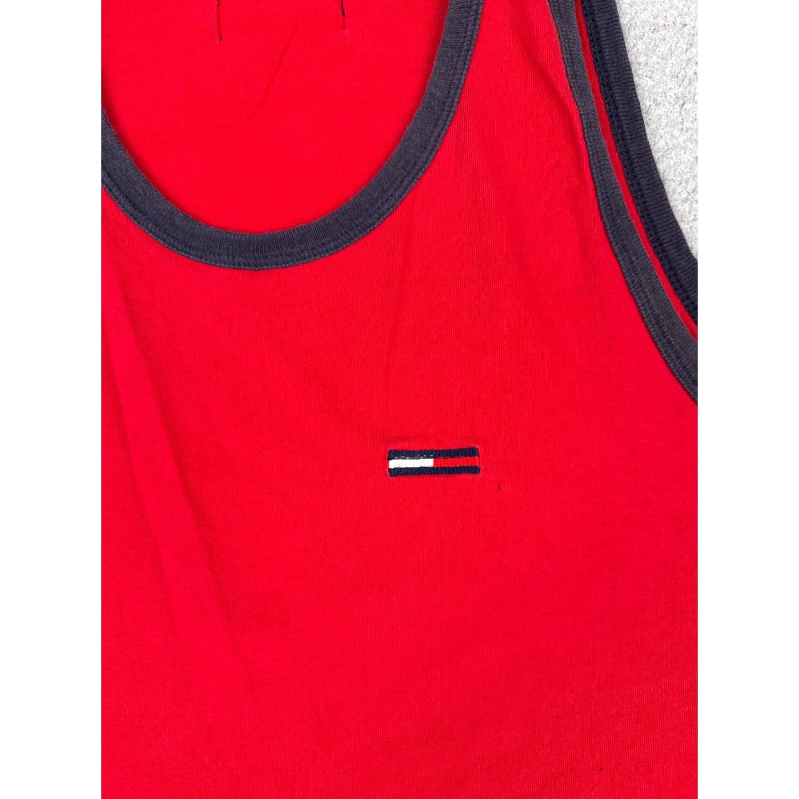 Tommy Hilfiger Tommy Hilfiger Jeans Shirt Adult Large Red Tank Sleeveless Cotton READ Size US L / EU 52-54 / 3 - 6 Thumbnail