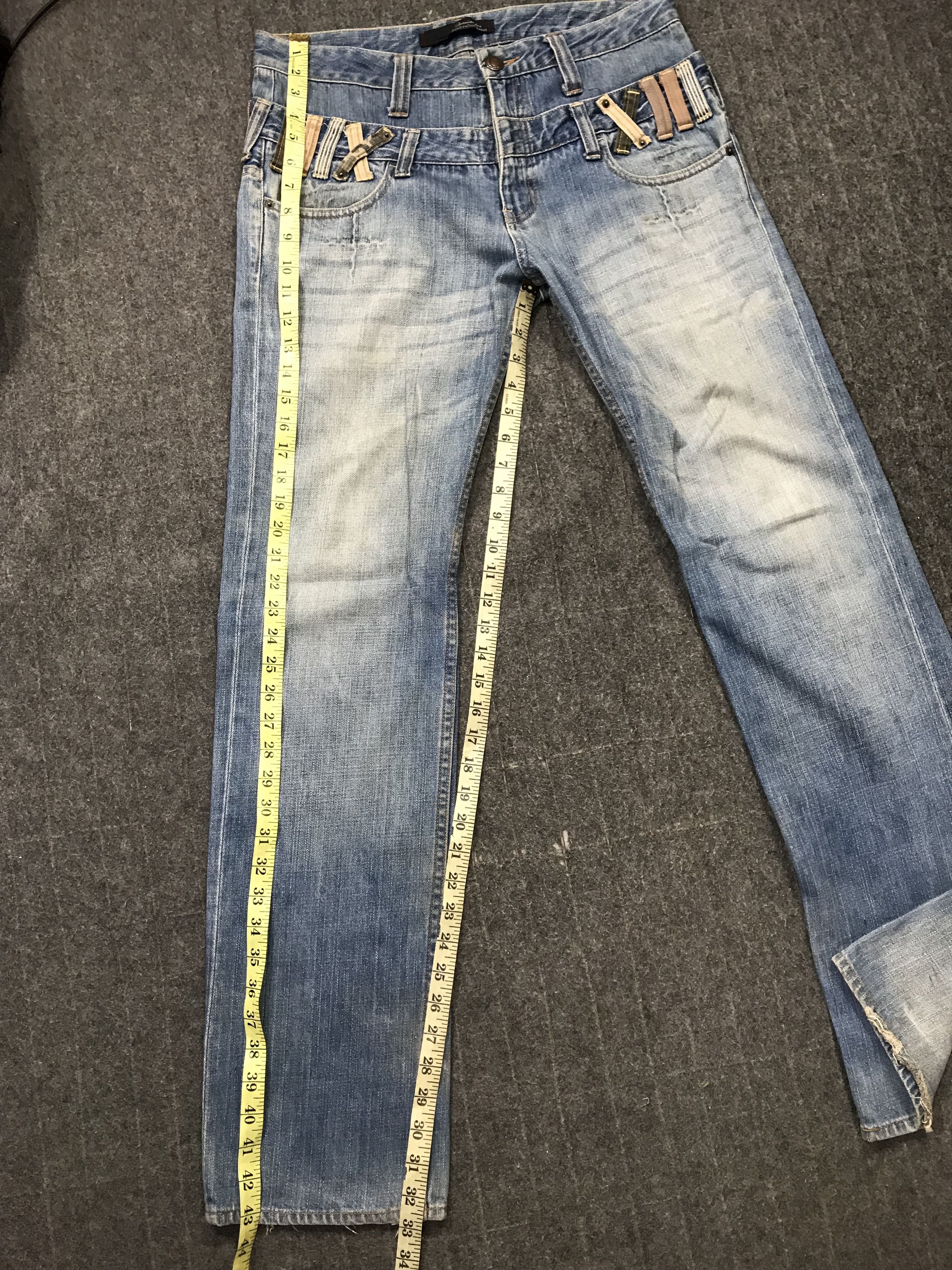 Japanese Brand Vintage Dominate Double Waist Indigo Denim Jeans Size US 32 / EU 48 - 8 Thumbnail