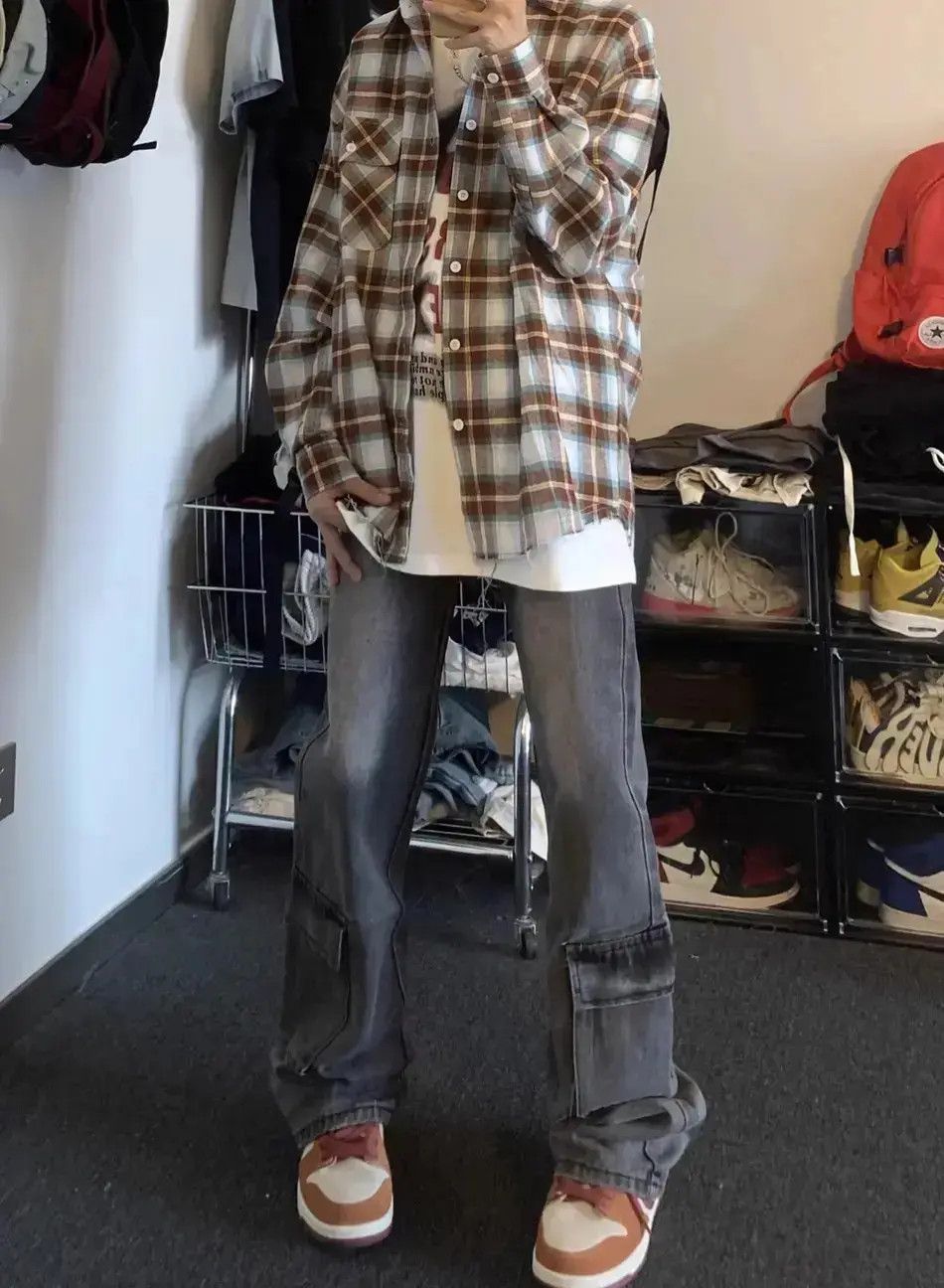 Japanese Brand Retro straight leg high street loose fitting jeans Size US 30 / EU 46 - 1 Thumbnail