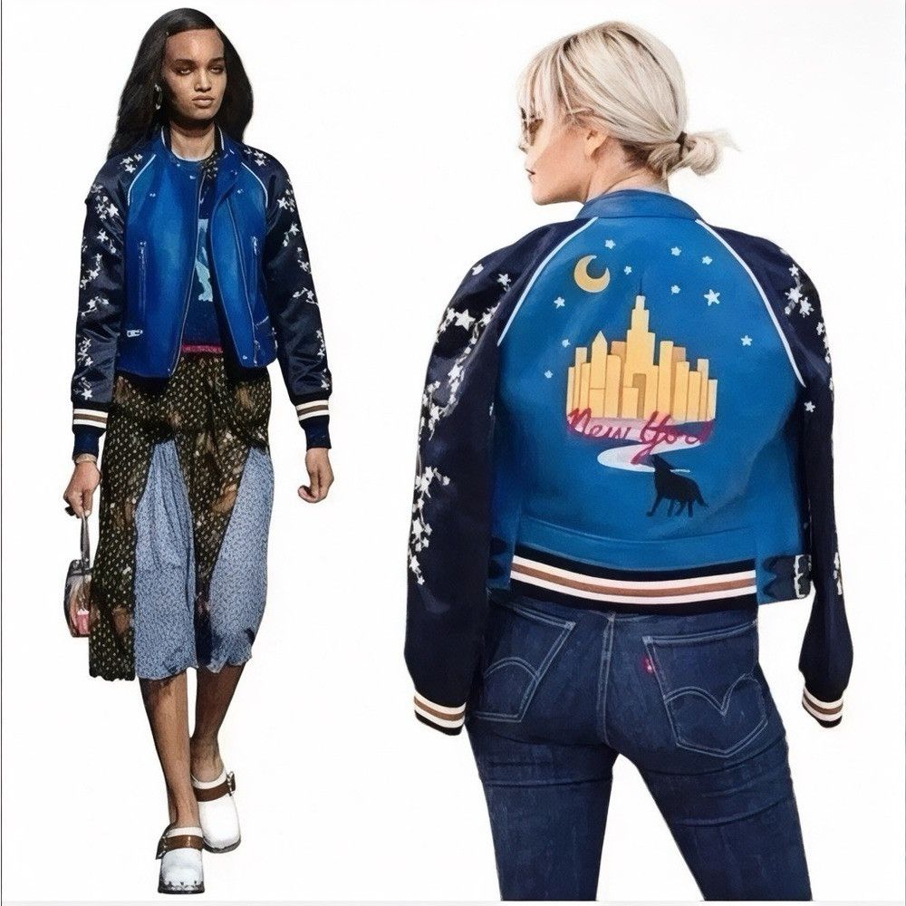 Coach Coach 1941 Cityscape Embroidered Leather Jacket – Women’s 2 Size XS / US 0-2 / IT 36-38 - 4 Thumbnail