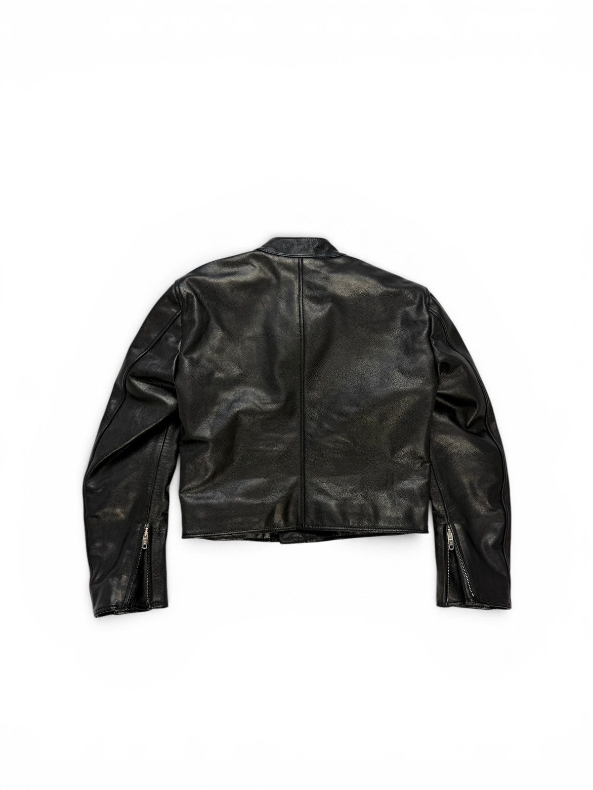 Balenciaga Balenciaga Shrunk Racer Jacket Black Leather Size XS / US 0-2 / IT 36-38 - 2 Thumbnail