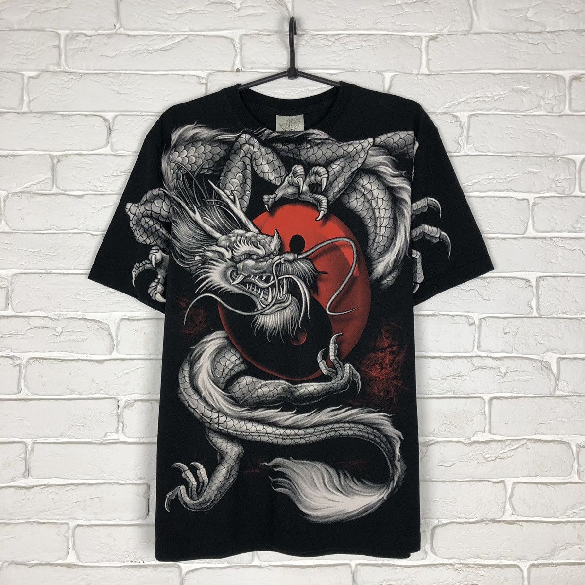 Japanese Brand Dragon tattoo all over print vintage tee t shirt Size US L / EU 52-54 / 3 - 1 Thumbnail