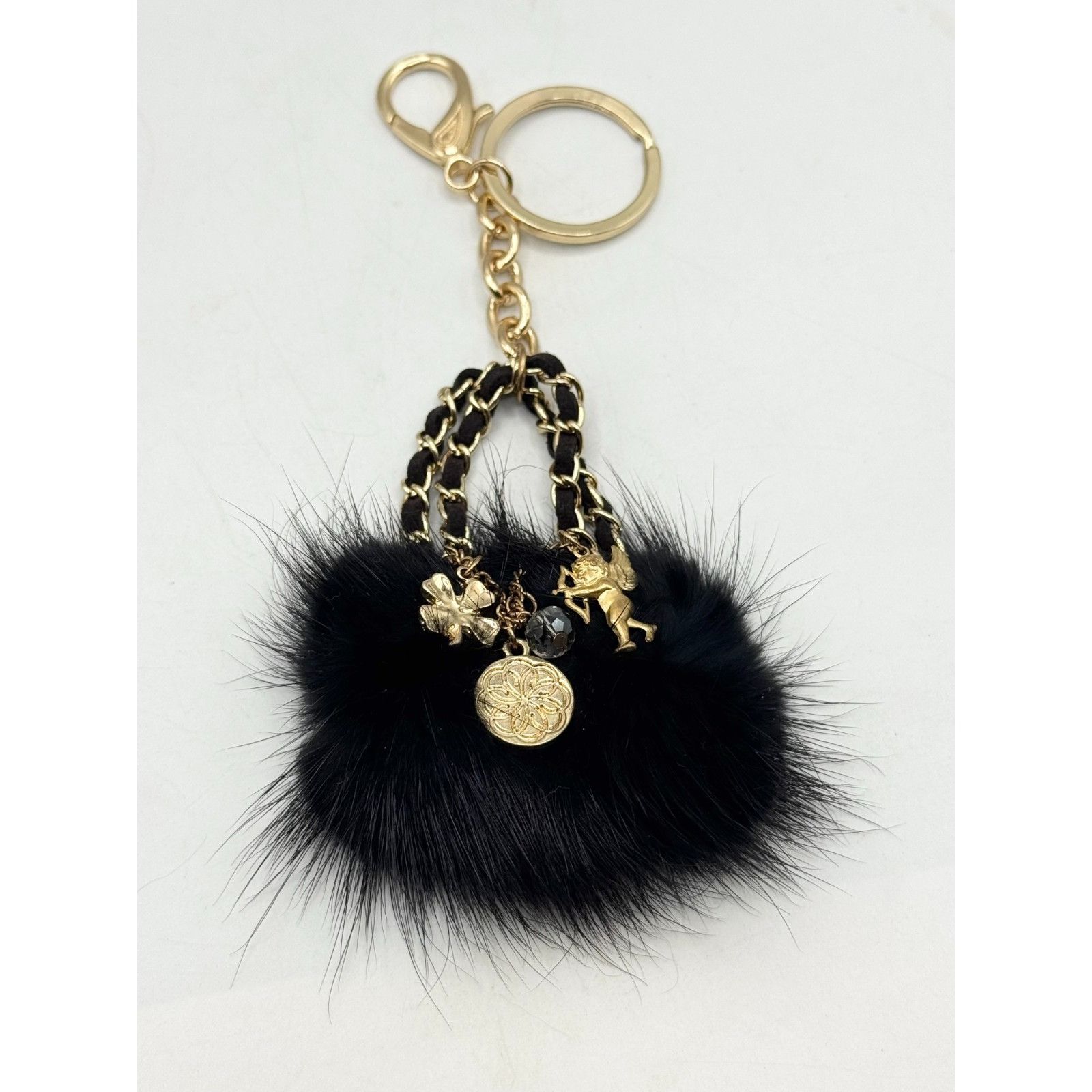 Other Genuine Rabbit fur black purse charm bag key chain Size ONE SIZE - 2 Thumbnail