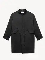 Saint Laurent Paris oc11z0126 800905 Long Parka in Silk Satin in Black Size US M / EU 48-50 / 2 - 2 Thumbnail