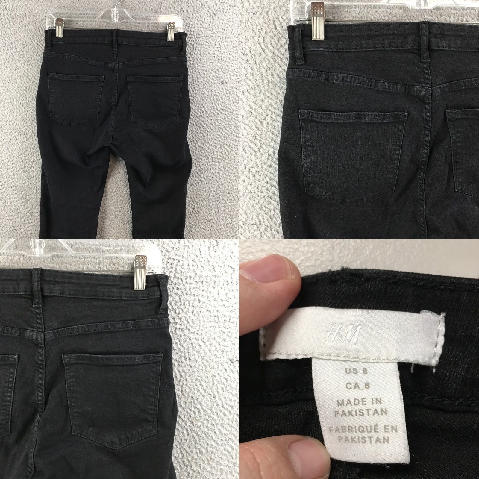 H&M H&M Skinny Jeans Womens 8 Black Denim Cotton Blend Mid Rise Zip Fly 5 Pockets Size 30" / US 8 / IT 44 - 9 Thumbnail