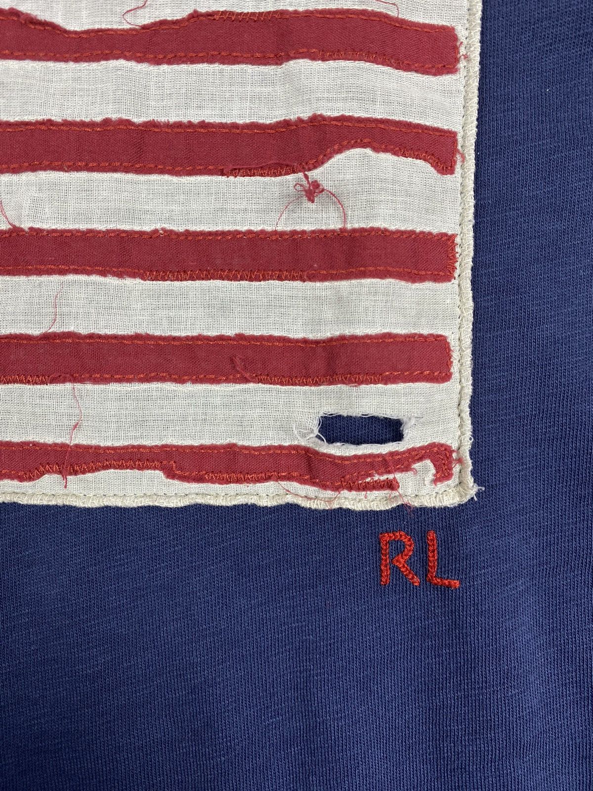 Designer × Polo Ralph Lauren × Vintage Polo Ralph Lauren American Flag Big Logo Tee Size L / US 10 / IT 46 - 7 Thumbnail