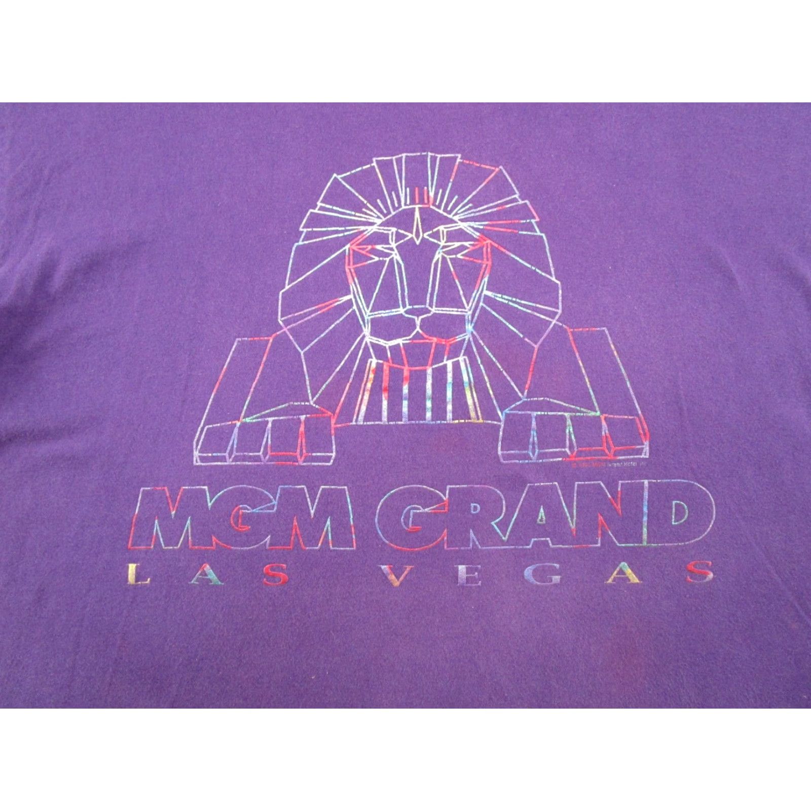 Vintage VINTAGE MGM Grand Las Vegas Casino Spell Out Shirt Purple Men's XL 90s T-Shirt 1990s Size US XL / EU 56 / 4 - 2 Thumbnail
