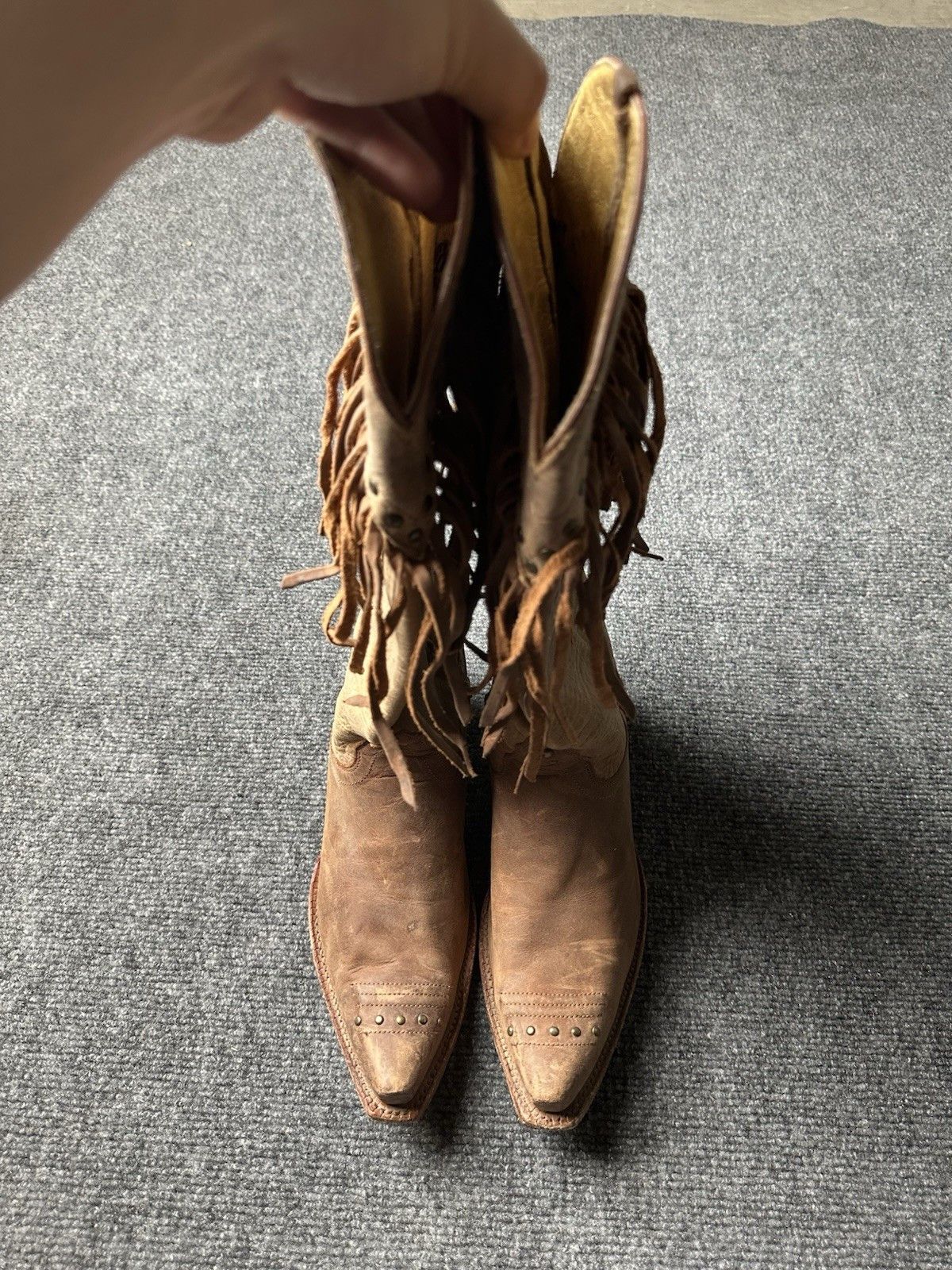 Tony Lama Womens Leather Tony Lama Fringe Western Cowboy, Size US 7.5B Size US 7.5 / IT 37.5 - 4 Thumbnail