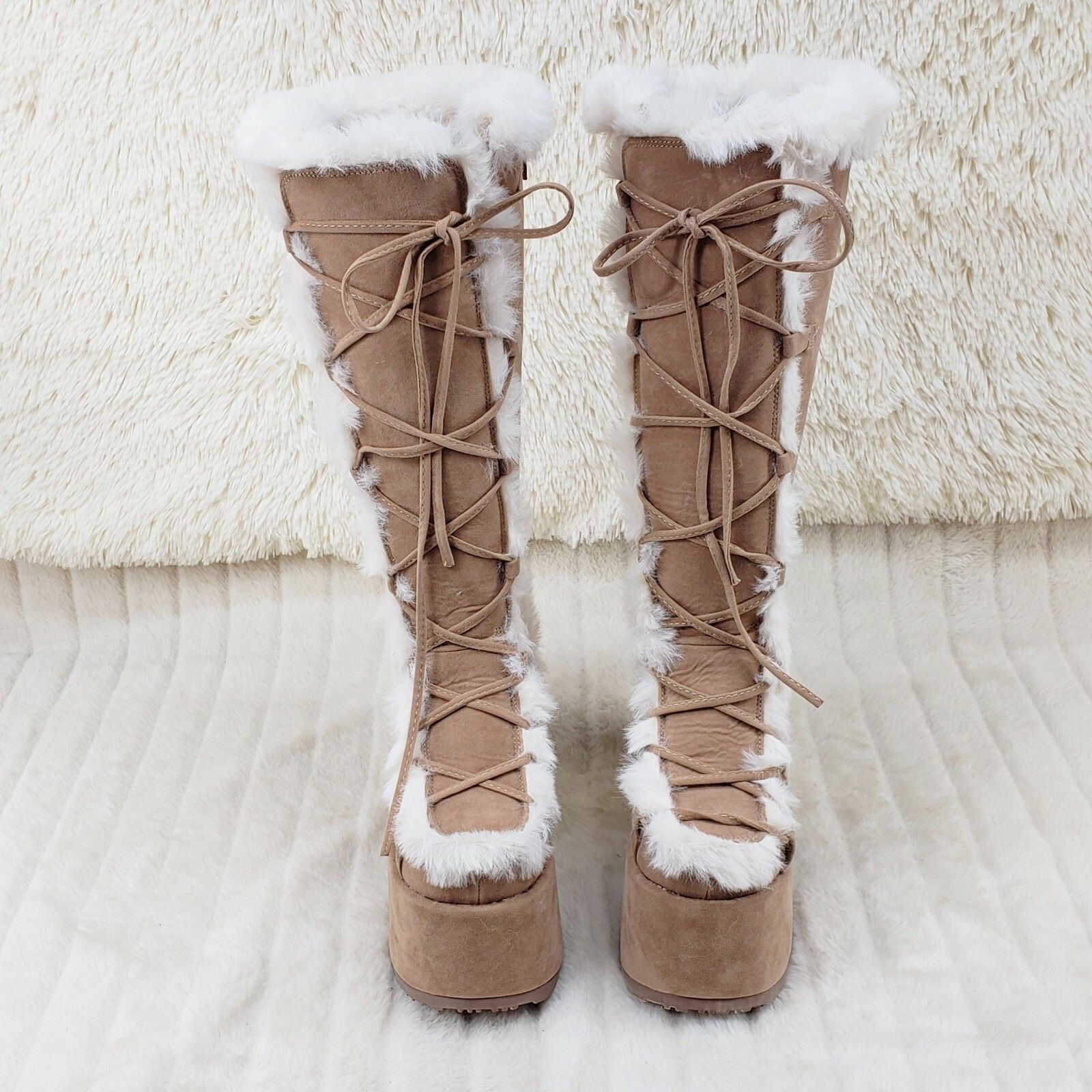 Demonia Cult DEMONIA Camel 311 Stacked Tan Mammoth Platform Goth Punk Go Size US 10 / IT 40 - 2 Thumbnail