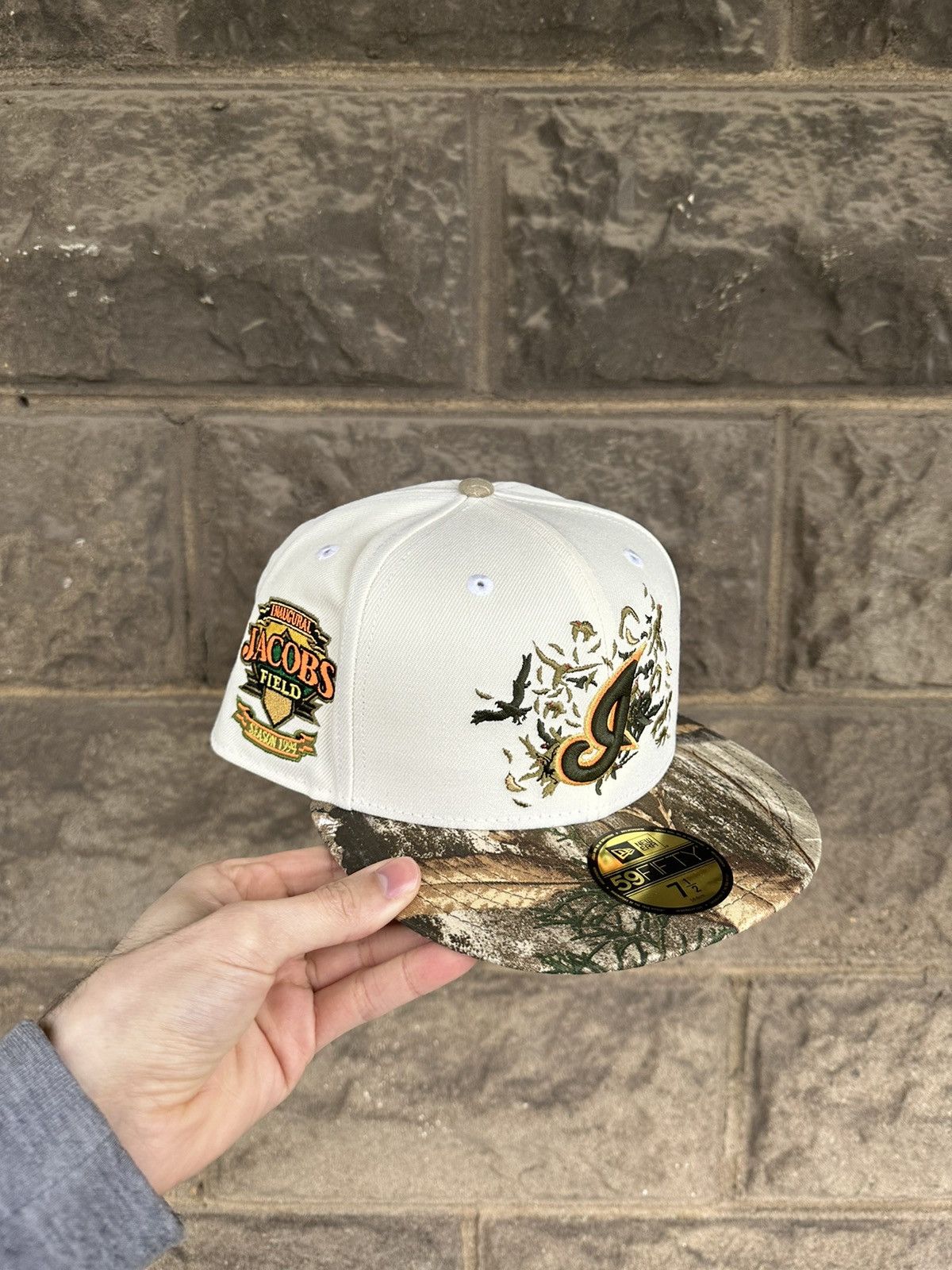 image of Hat Club x Myfitteds Cleveland Indians Jacobs Field 1994 Inaugural Season (7 1/2) in Off White