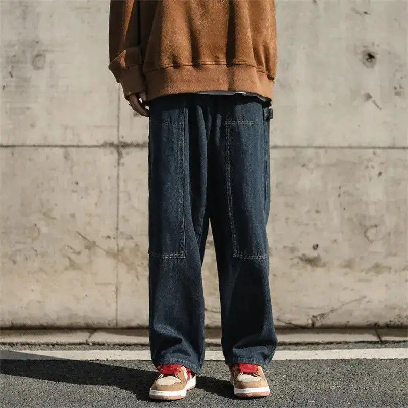 Japanese Brand Retro loose and versatile straight leg jeans Size US 34 / EU 50 - 6 Thumbnail