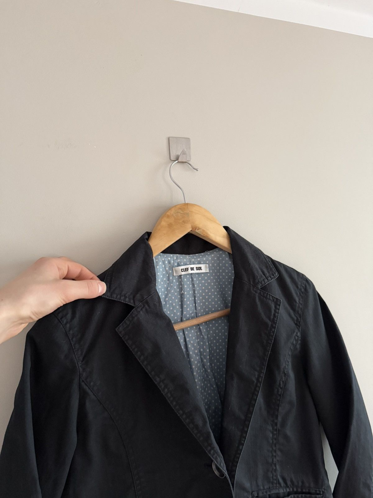 Japanese Brand Vintage Clef de Sol Cropped Black Blazer Size S / US 4 / IT 40 - 2 Thumbnail
