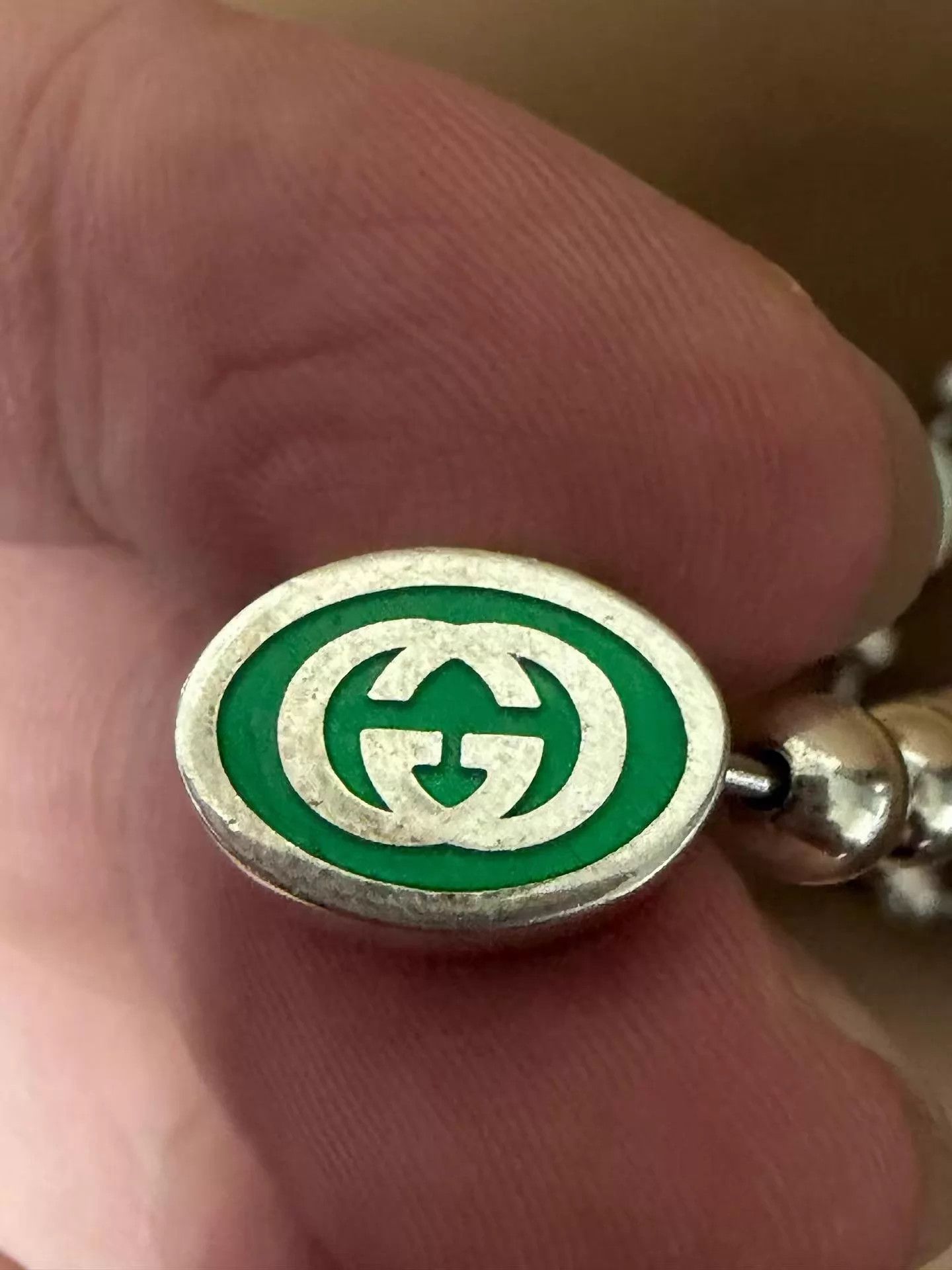 Gucci GUCCI Green Enamel Silver Beads Bracelet Size 19 Size ONE SIZE - 2 Thumbnail