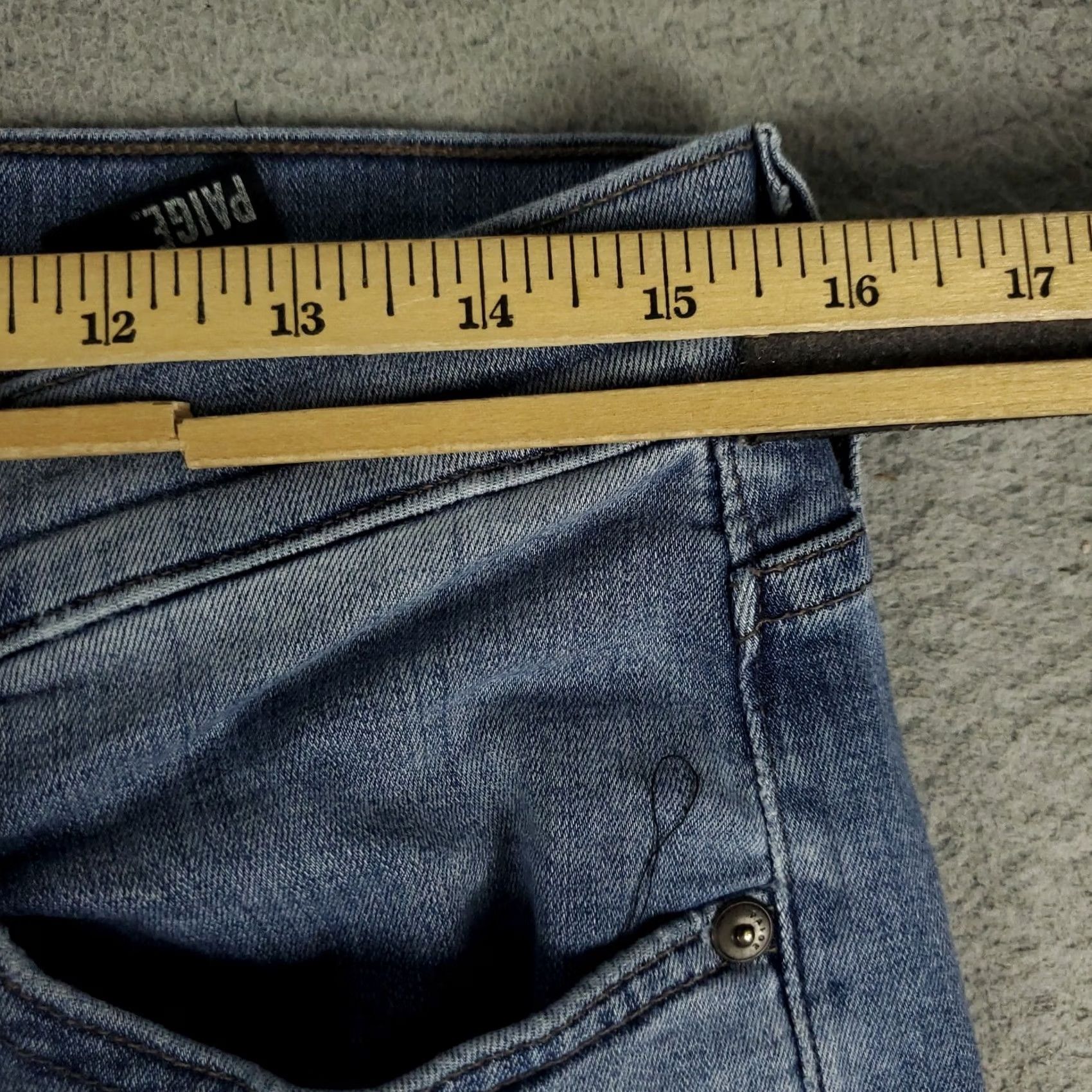 Paige Paige Jeans Mens 31x29 Blue Croft Slim Skinny Denim Pants Slim Straight 5-Pocket Logo Regular Waist Blue Mens Jeans Size US 31 - 3 Thumbnail