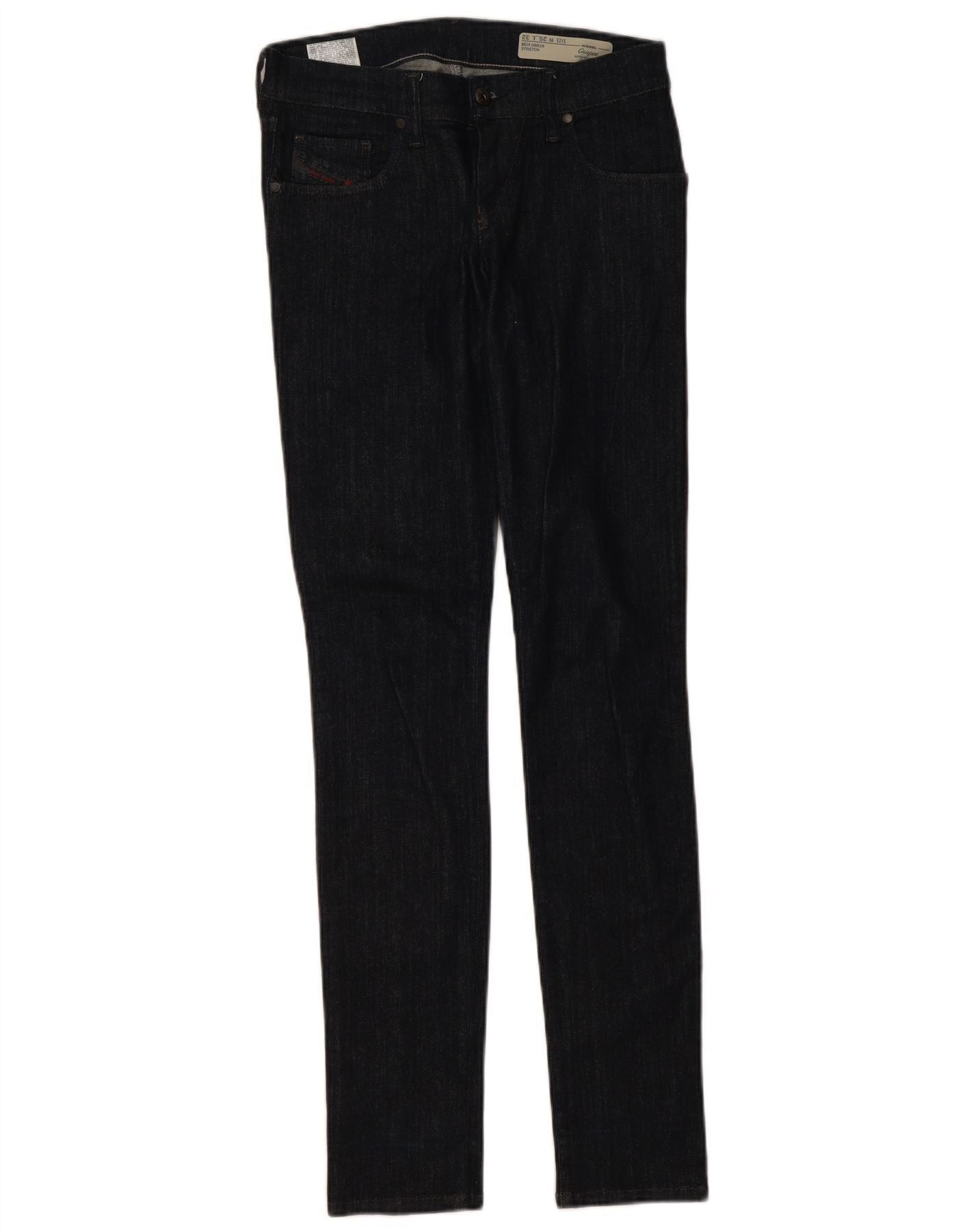 Diesel Womens Grupee Super Slim Skinny Jeans W25 L32 Navy Blue Cott Size 42" / US 20 - 1 Thumbnail