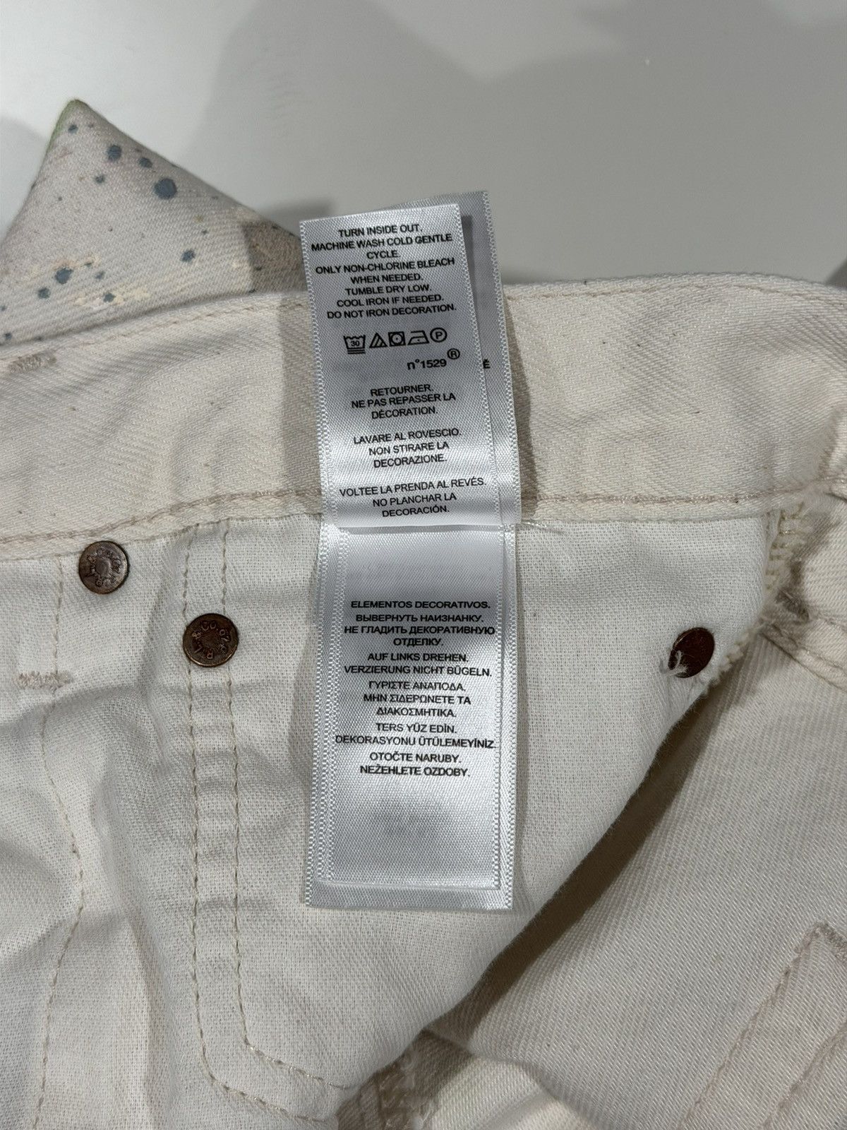 Polo Ralph Lauren 2010s Vintage Polo Ralph Lauren Paint Splatter Denim Jeans Size US 41 - 15 Thumbnail