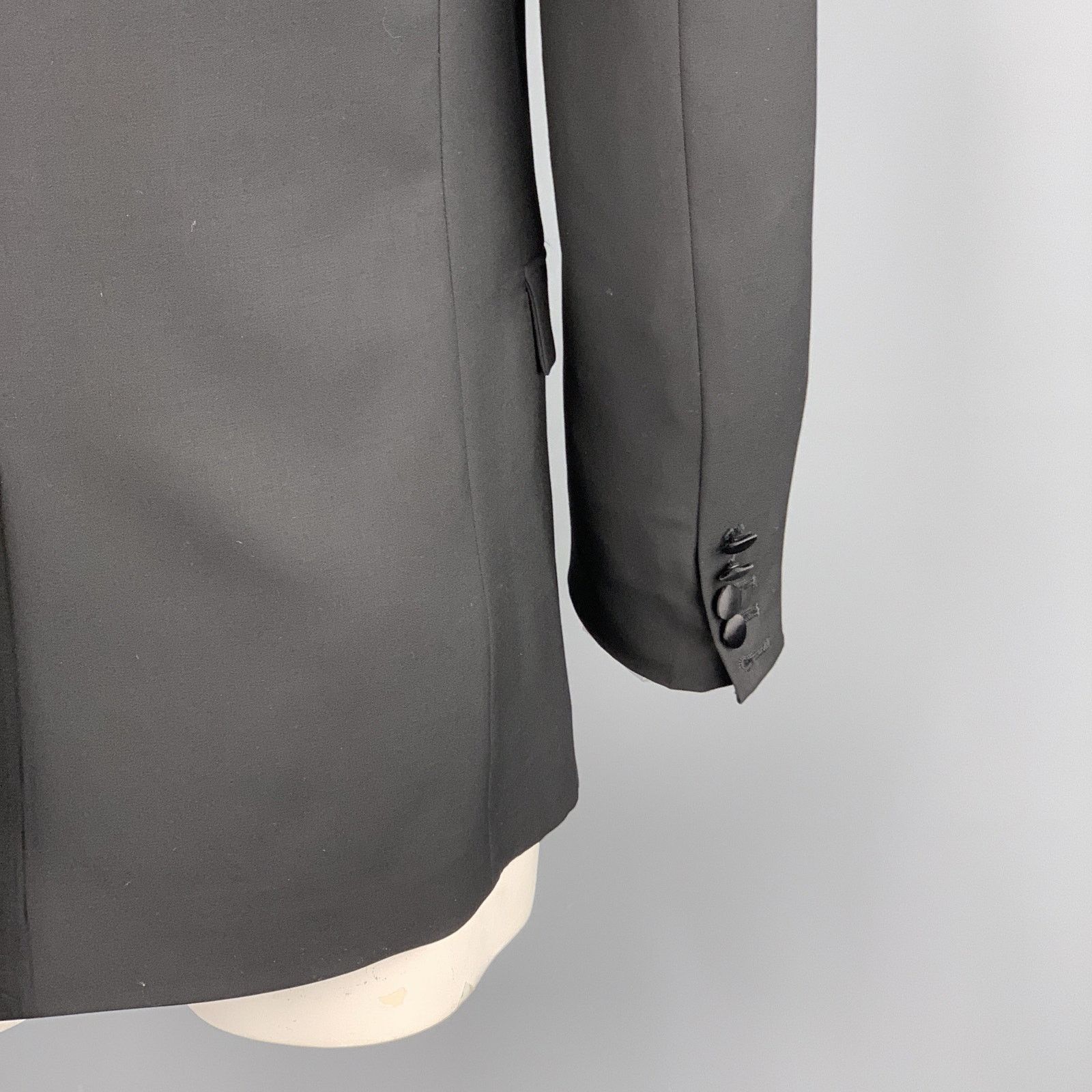 Marc Jacobs 40 Black Wool Peak Lapel Sport Coat Tuxedo Jacket Size 40R - 5 Thumbnail
