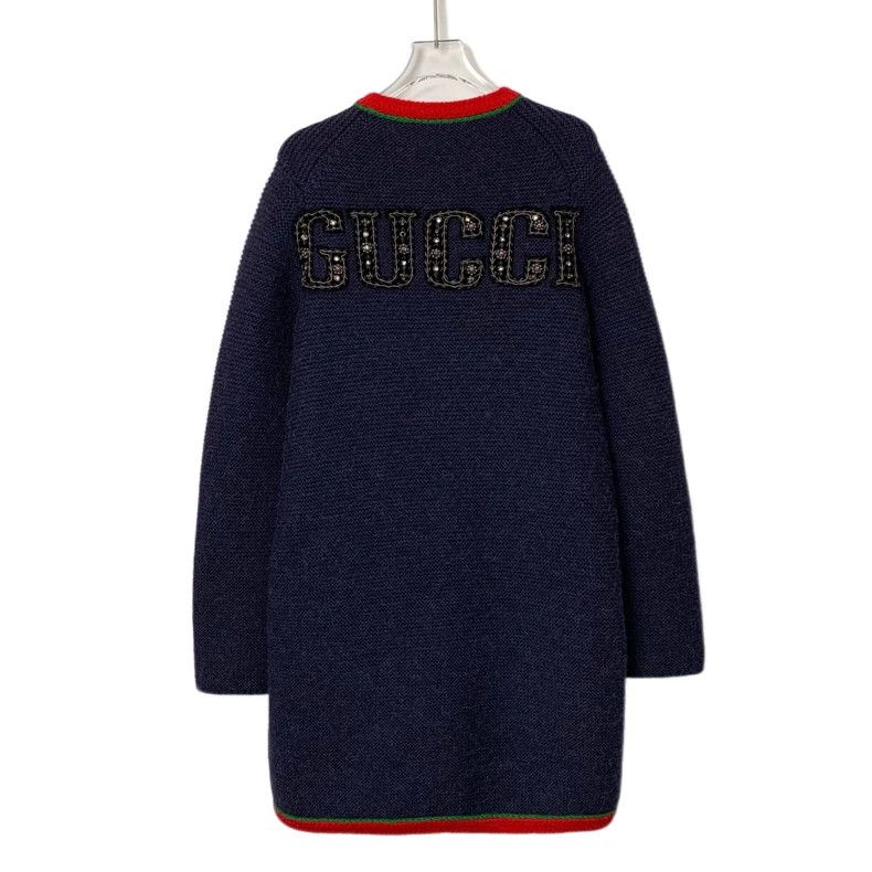 Gucci Gucci Dark blue striped logo embroidered wool single-breas Size S / US 4 / IT 40 - 2 Thumbnail