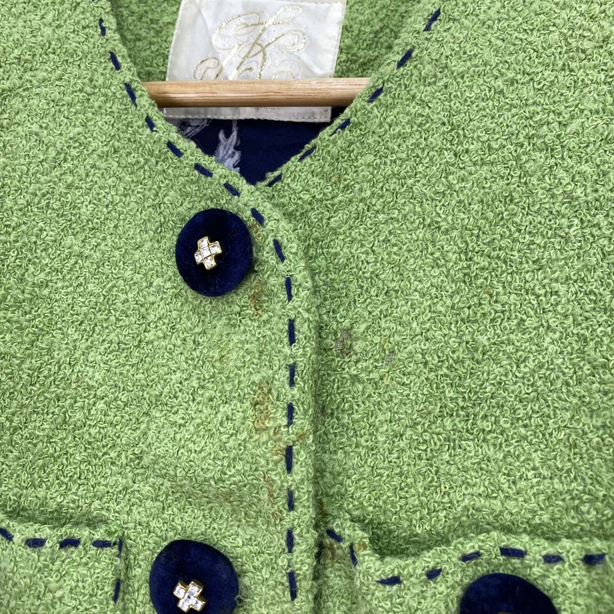 Japanese Brand 🫶Japanese Designer Tweed Jacket cat patterned inner lining Size M / US 6-8 / IT 42-44 - 5 Thumbnail