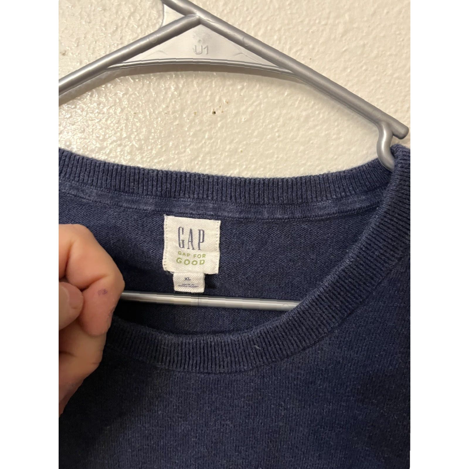 Gap Gap Sweater Mens XL Blue Cotton Crew Neck Long Sleeve Classic Fit Pullover Knit Regular Fit Size US XL / EU 56 / 4 - 3 Thumbnail