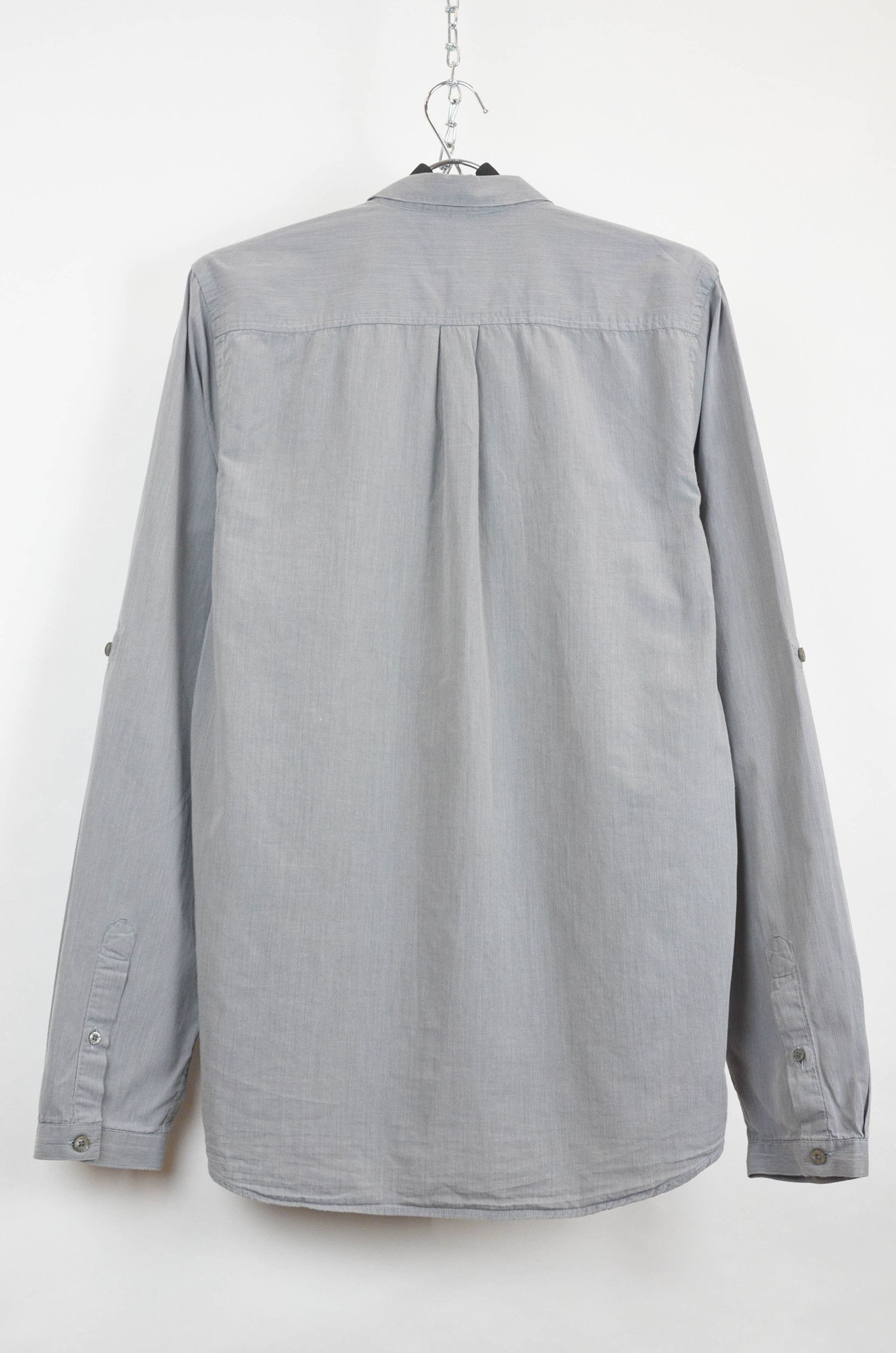 Nudie Jeans Nudie Jeans Grey Fine Stripe Cotton Shirt - Size L Size US L / EU 52-54 / 3 - 2 Thumbnail