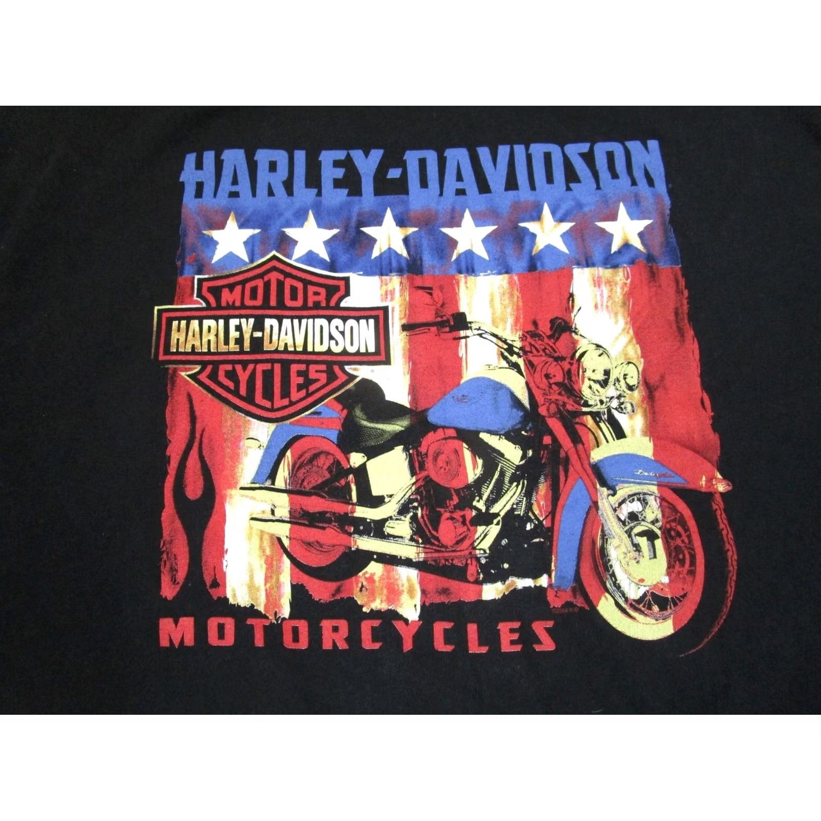 Harley Davidson Harley-Davidson Shirt Men 3XL Black USA Flag Flames Graphic Print T-Shirt Short Sleeve Crew Neck Motorcycles Biker Size US XXL / EU 58 / 5 - 2 Thumbnail