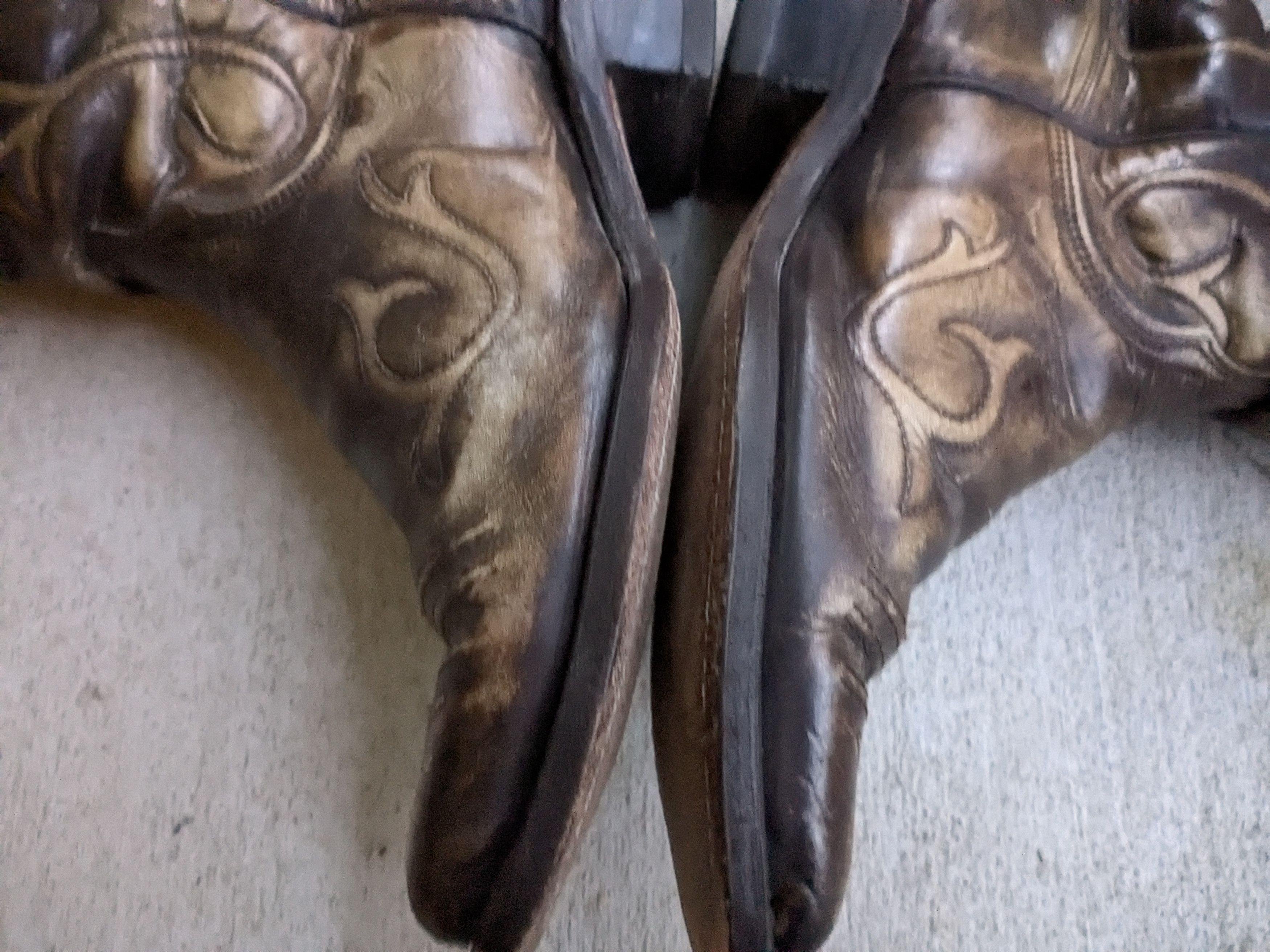 Wrangler Vintage Wrangler Cowboy Boots Brown 9 EE Wide Leather USA Size US 9 / EU 42 - 7 Thumbnail