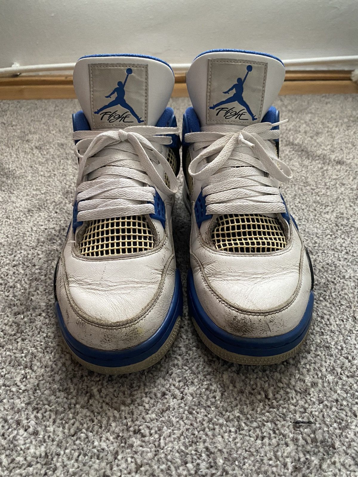 Jordan Brand Air Jordan Retro 4 Motorsport White Blue OG 2017 Size US 9.5 / EU 42-43 - 3 Thumbnail