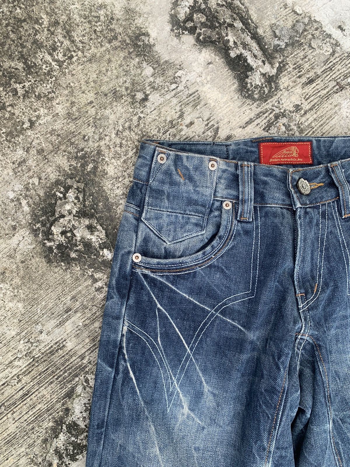 If Six Was Nine × Indian Motorcycle × Le Grande Bleu (L.G.B.) Indian motercycles jeans Size 27" / US 4 / IT 40 - 10 Thumbnail