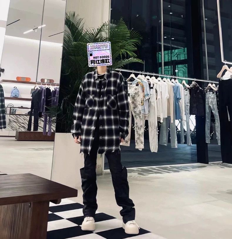 Amiri Amiri Shotgun bullet hole destroys black and white plaid fl Size US S / EU 44-46 / 1 - 7 Thumbnail