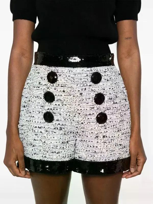 Balmain o1s1wg110526 Tweed Shorts in White Size 27" / US 4 / IT 40 - 5 Thumbnail