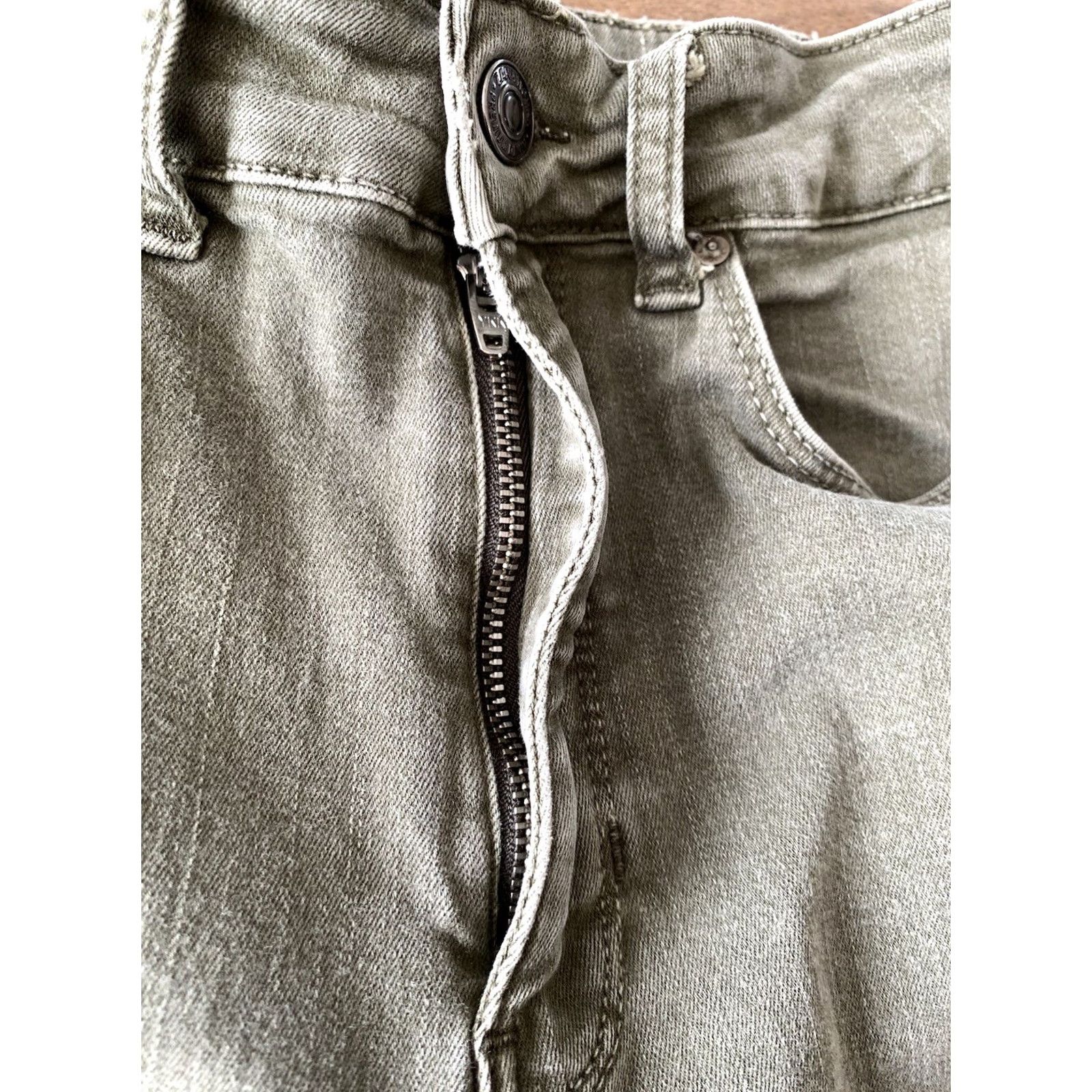 Zara Zara Skinny High Rise Jeans Women’s Size 23x25 Distressed Green Ankle Stretch Jeans Slim Pockets Stretch Womens Size 40" / US 18 - 4 Thumbnail