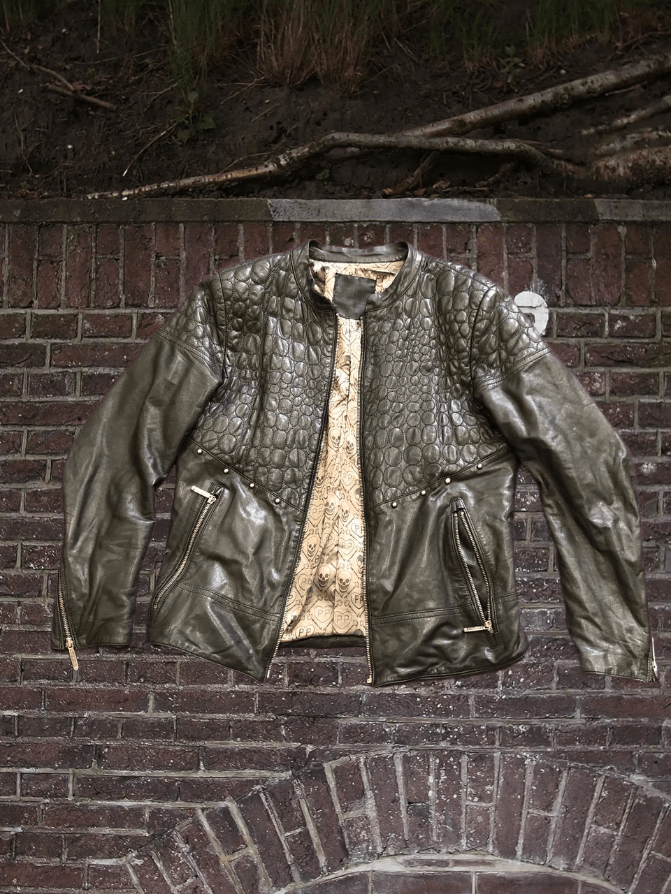 Philipp Plein Philipp Plein 's Black Leather Bomber Jacket Size US L / EU 52-54 / 3 - 1 Thumbnail