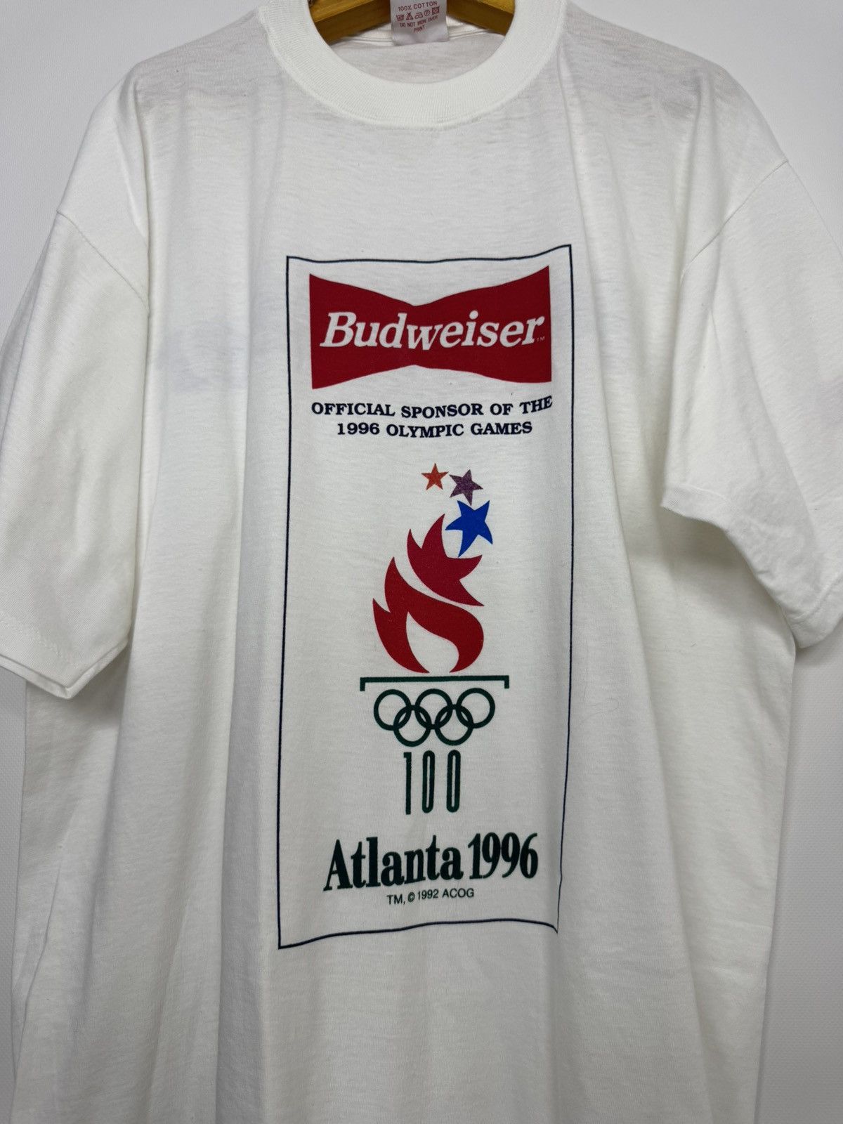 Budweiser Vintage Y2k 1996‼️RARE Olympic Games Atlanta t shirt 1996 Size US XL / EU 56 / 4 - 2 Thumbnail