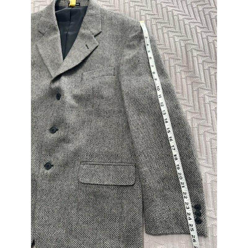 Oleg Cassini Oleg Cassini black gray textured wool sport coat blazer Size 42R - 8 Thumbnail