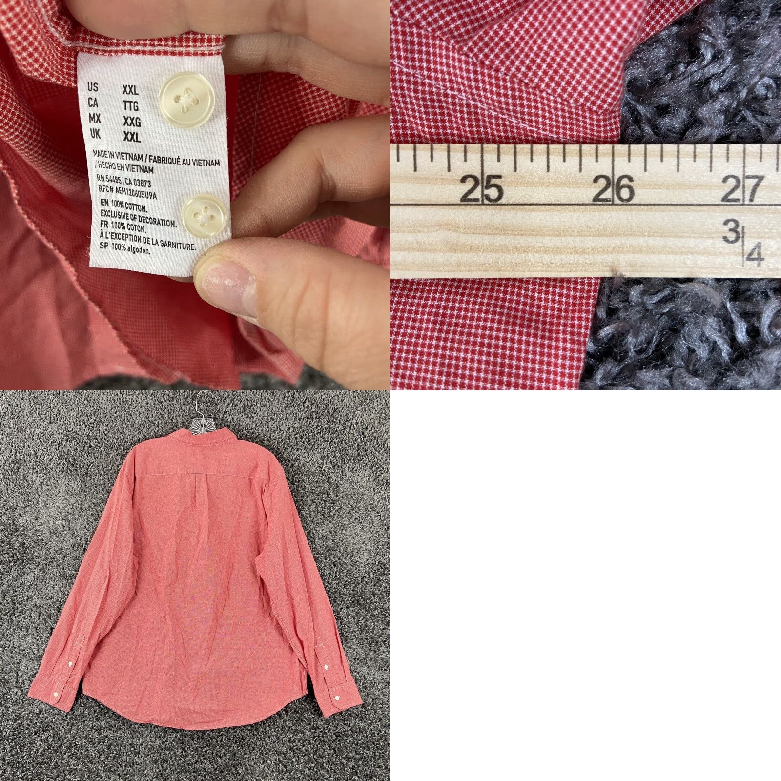American Eagle Outfitters American Eagle Outfitters Shirt Men 2XL Red Plaid Button-Down Long Sleeve Size US XXL / EU 58 / 5 - 8 Thumbnail