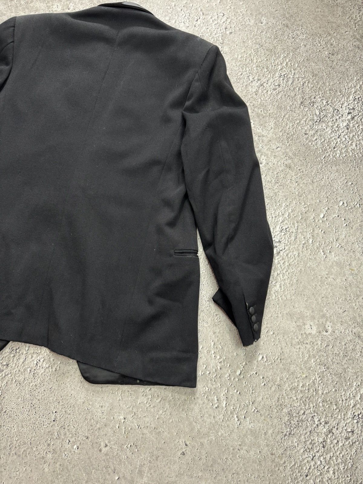 Other Vintage Black Tuxedo Blazer One Button Leather Shawl Collar Size 36R - 15 Thumbnail