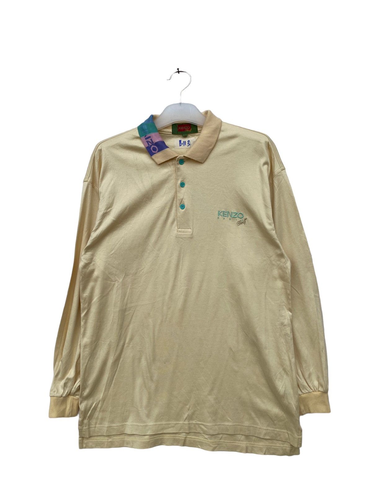 image of Kenzo Paris Golf Polo Shirt in Yellow, Men's (Size Medium)