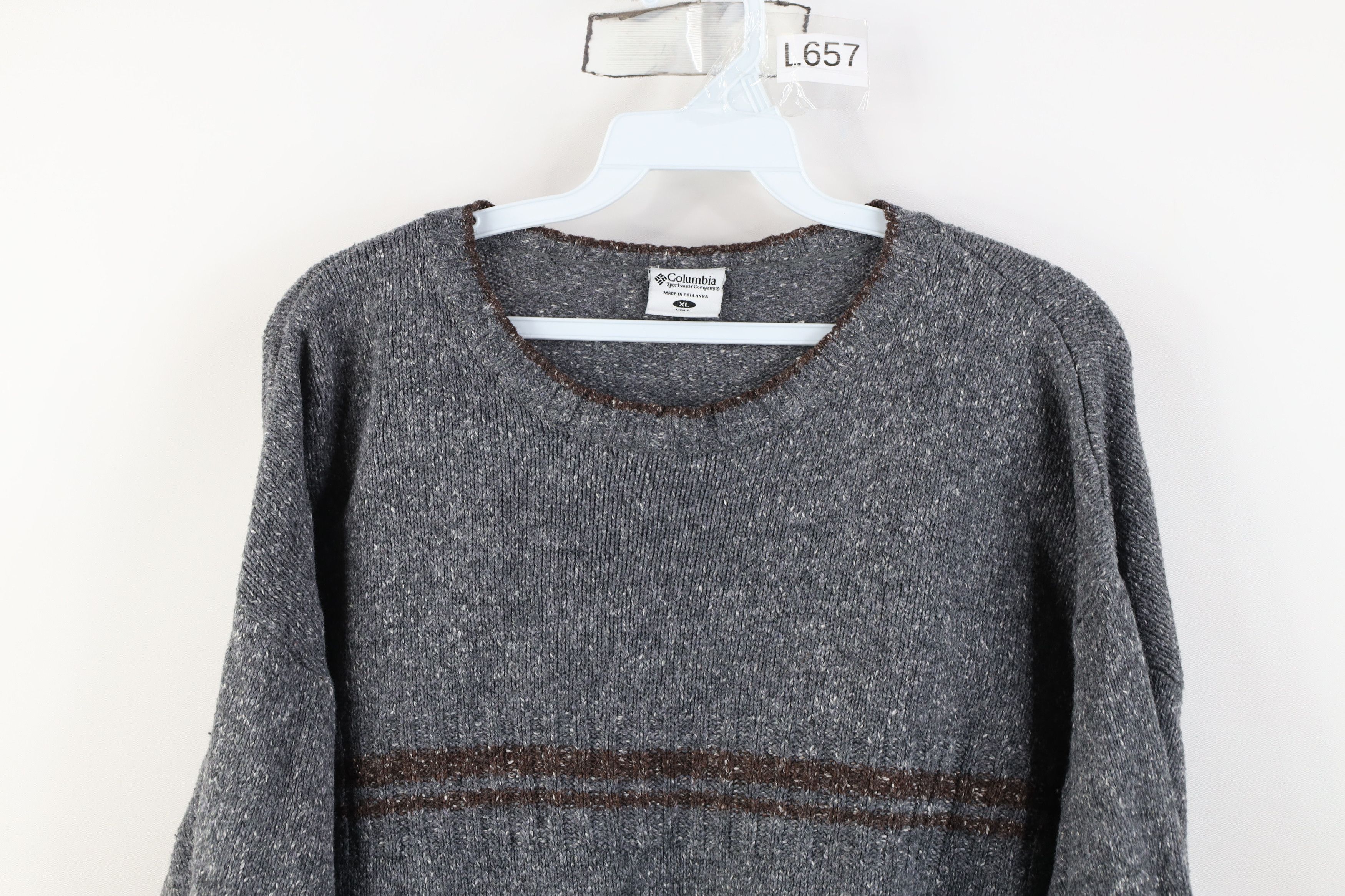 Columbia Vintage 90s Columbia Blend Knit Crewneck Sweater Flecked Size US XL / EU 56 / 4 - 2 Thumbnail