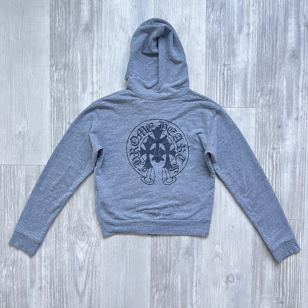 Chrome Hearts Grey Triple Cross Zip Up Hoodie - Main Image
