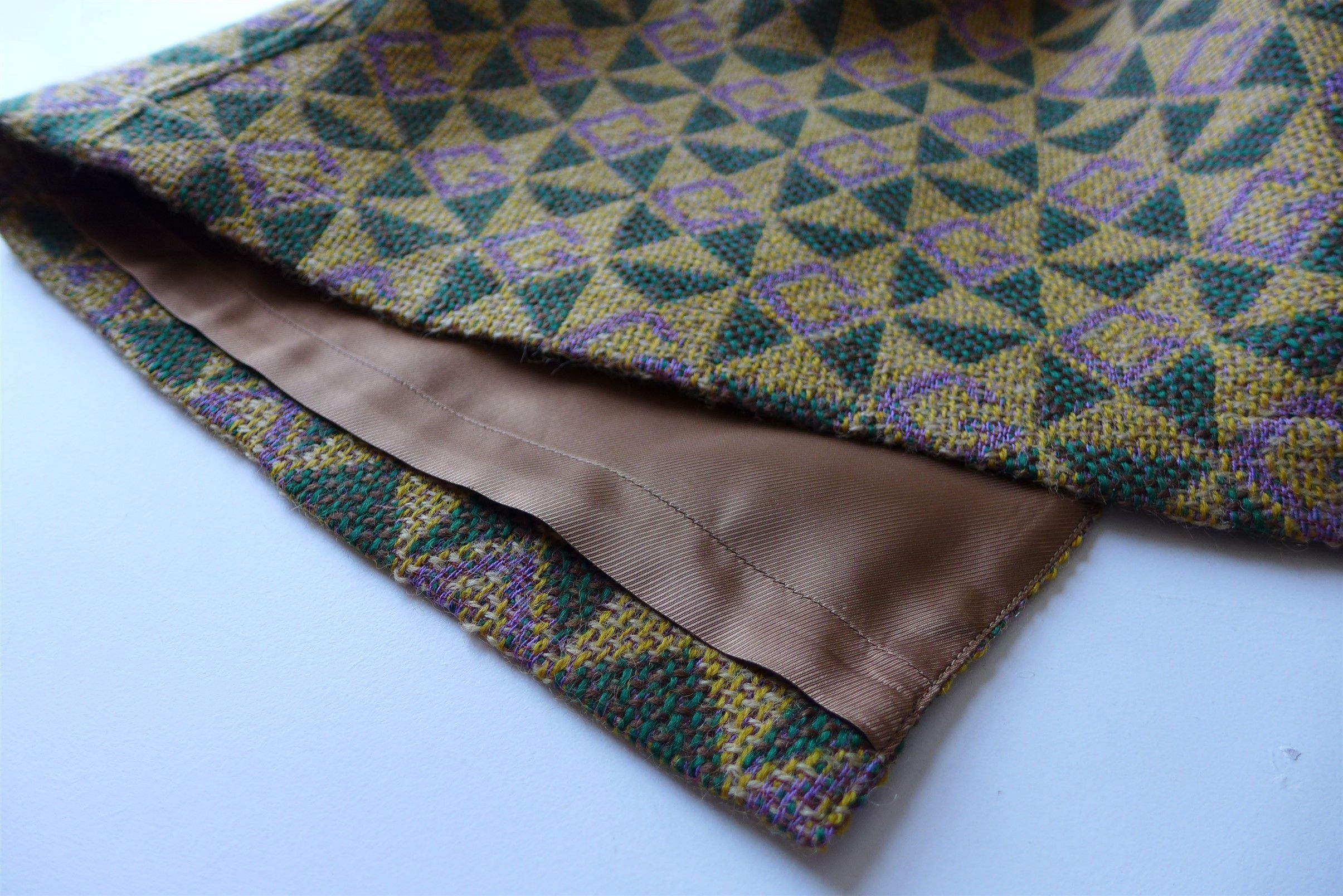 Gucci Gucci G Rhombi Wool Coat - Tan & Green Wool - Size 48 Size US M / EU 48-50 / 2 - 15 Thumbnail